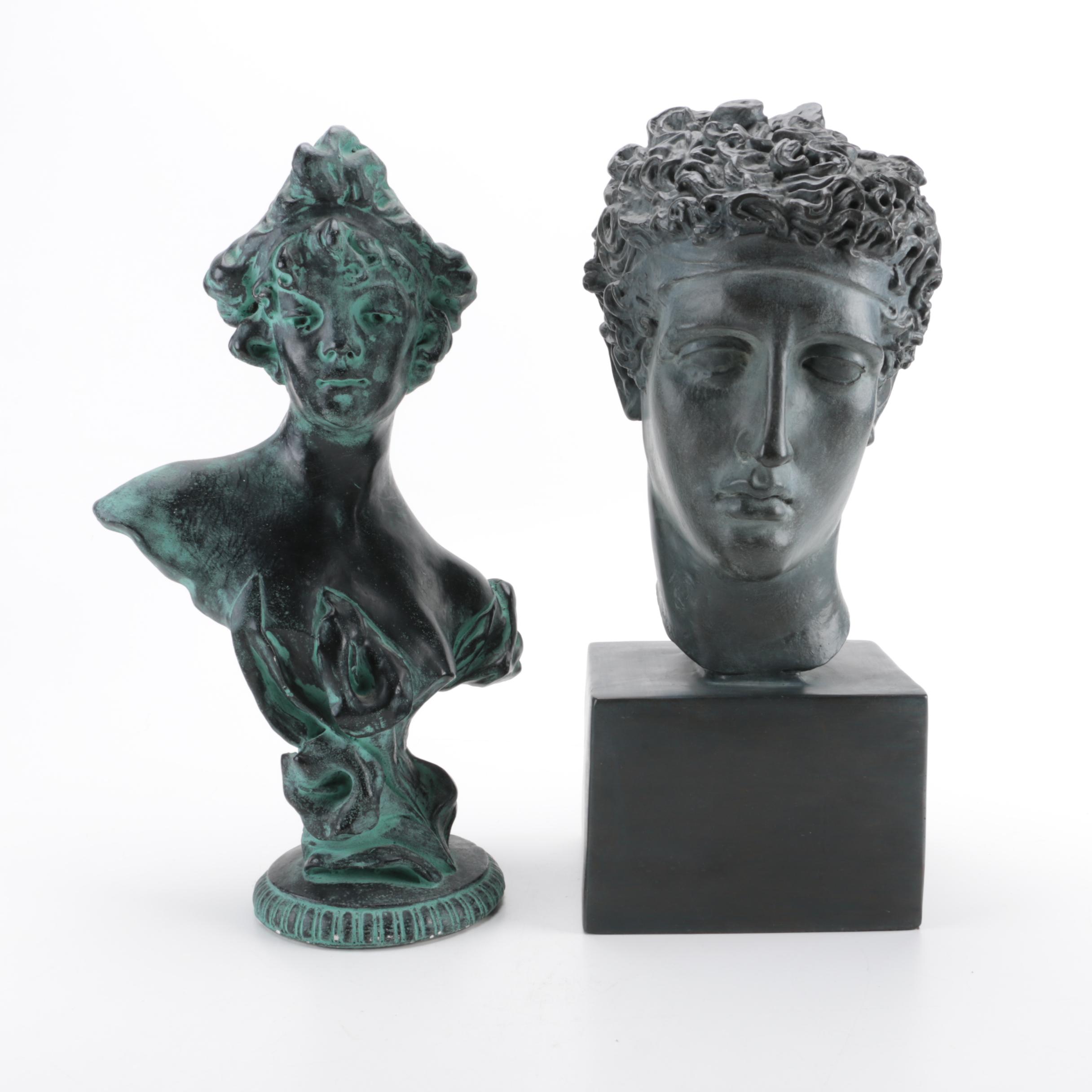 Ceramic and Resin Reproduction Busts in Dark Finish