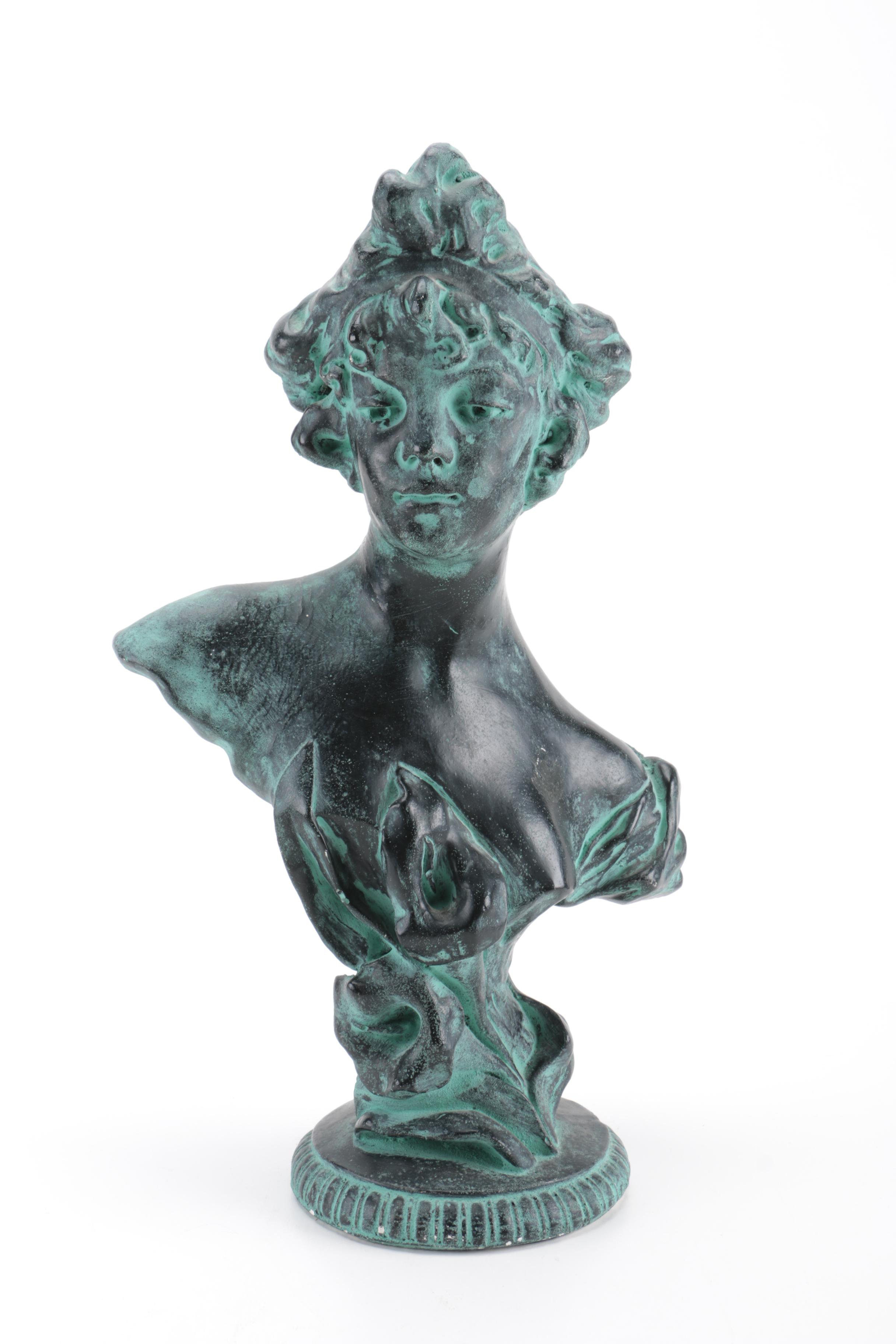 Ceramic and Resin Reproduction Busts in Dark Finish