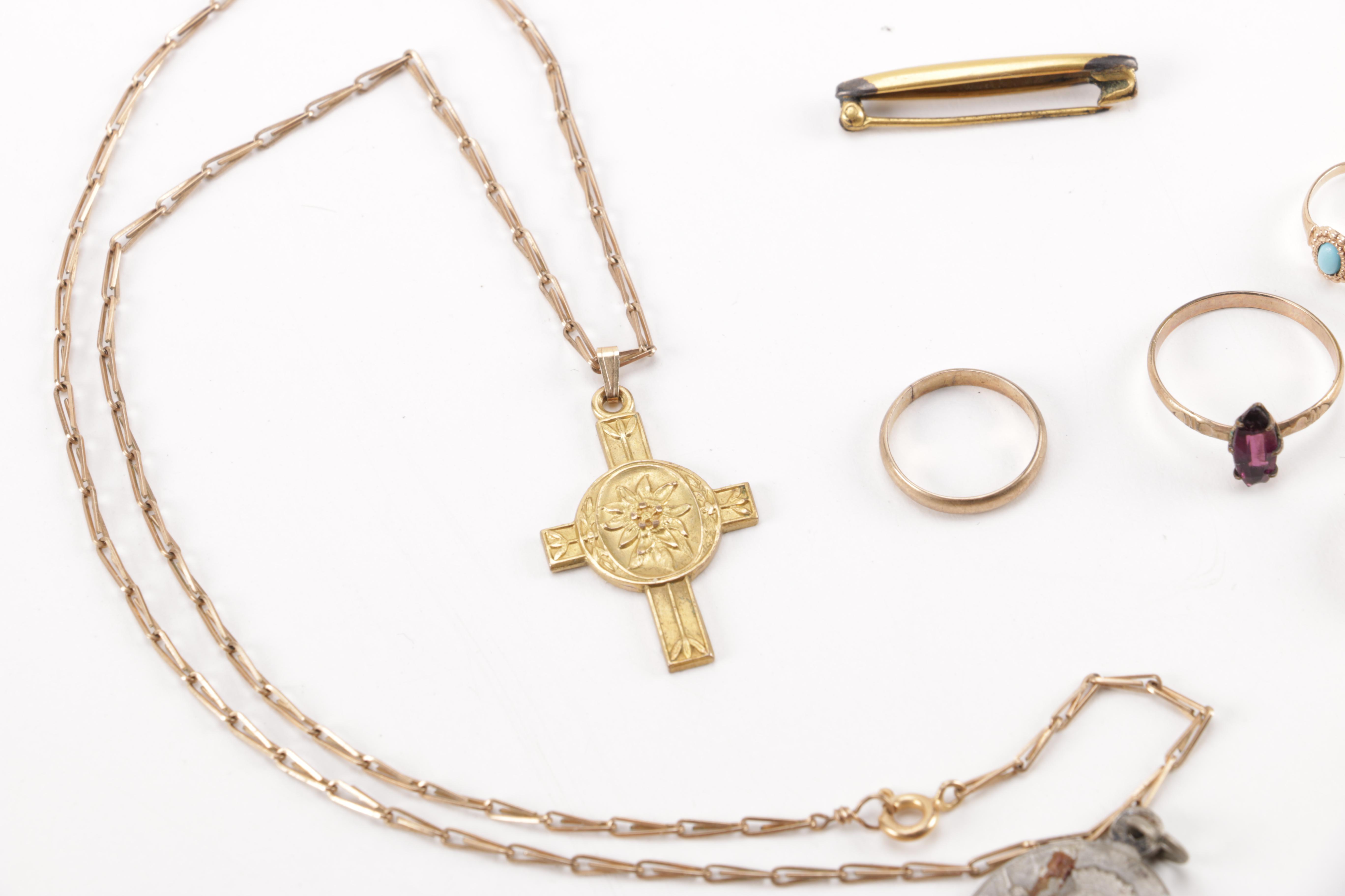 Vintage Costume Jewelry Including Religious Pendants and Diamonds