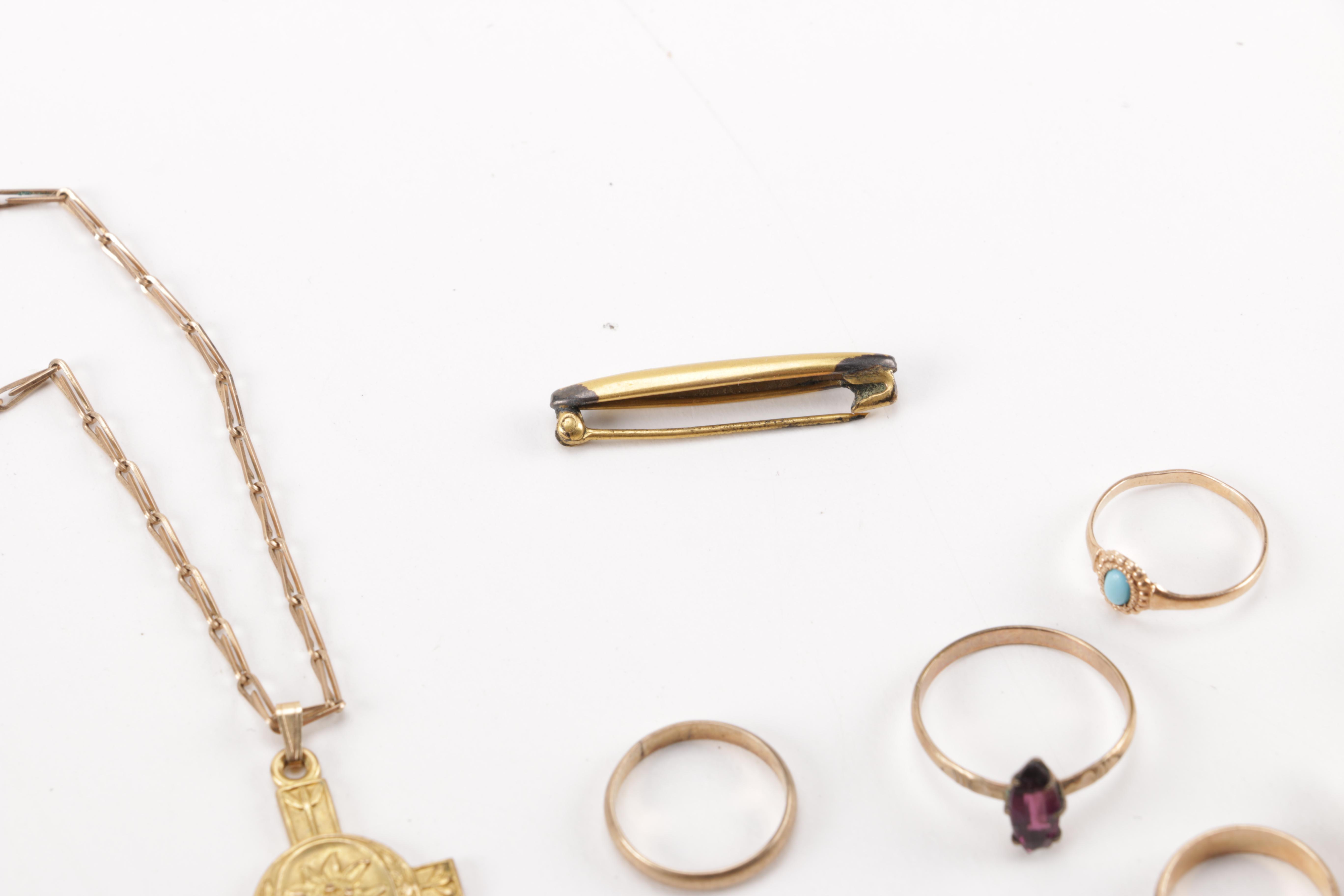 Vintage Costume Jewelry Including Religious Pendants and Diamonds
