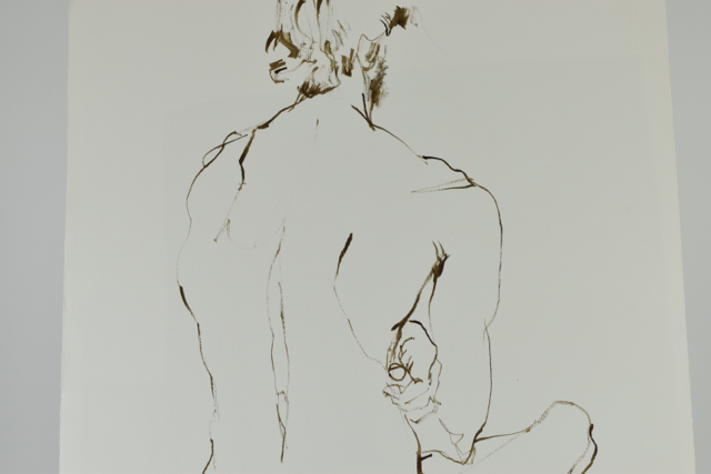 Original Tuska Ink Drawing on Paper of a Male Figure
