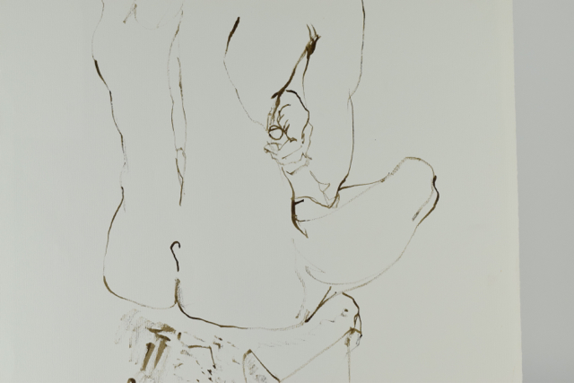 Original Tuska Ink Drawing on Paper of a Male Figure