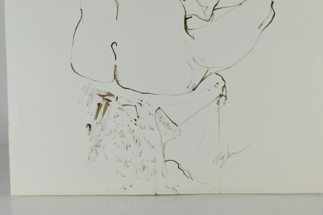 Original Tuska Ink Drawing on Paper of a Male Figure