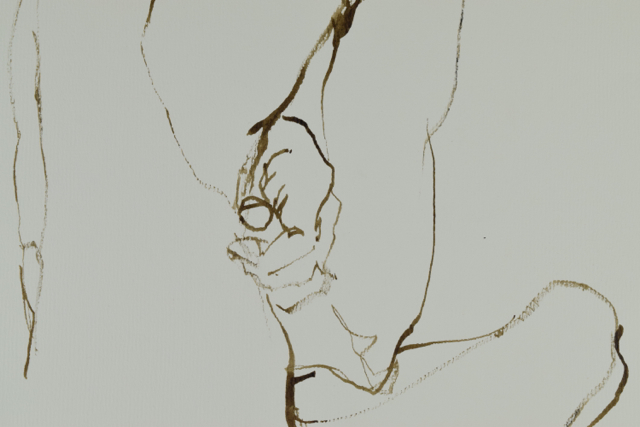 Original Tuska Ink Drawing on Paper of a Male Figure