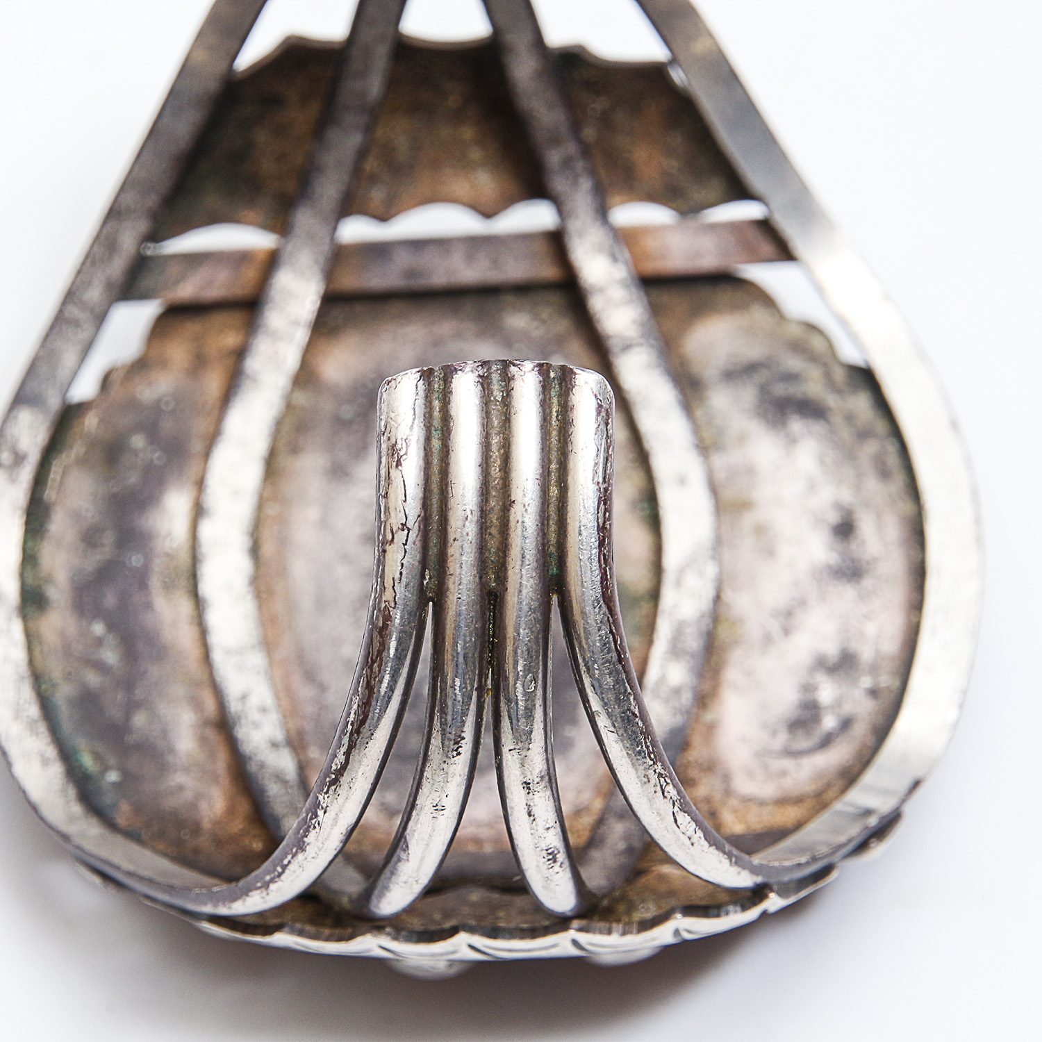 Thompson Platero Sterling Silver Dendritic Agate and Coral Cuff