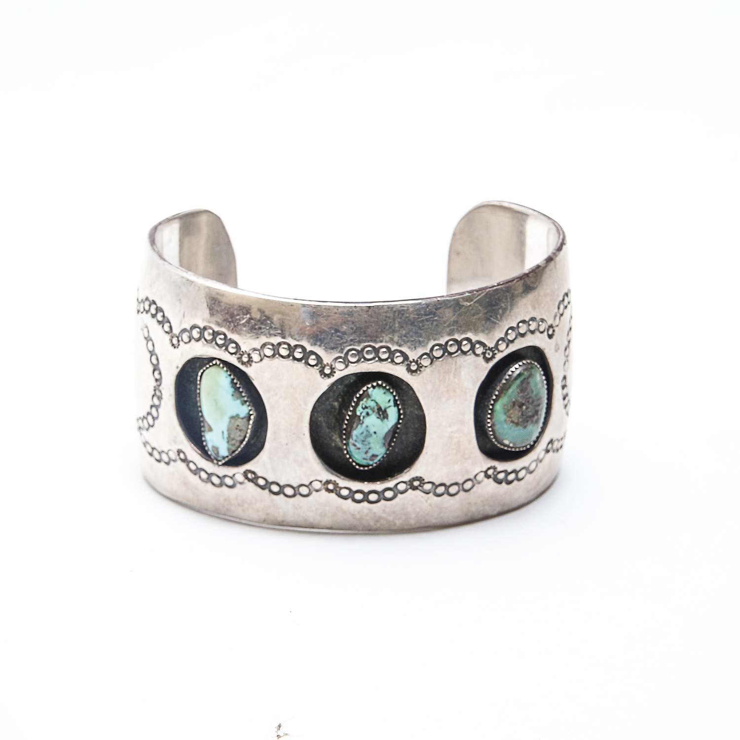 Native American Style Sterling Turquoise Cuff Bracelets