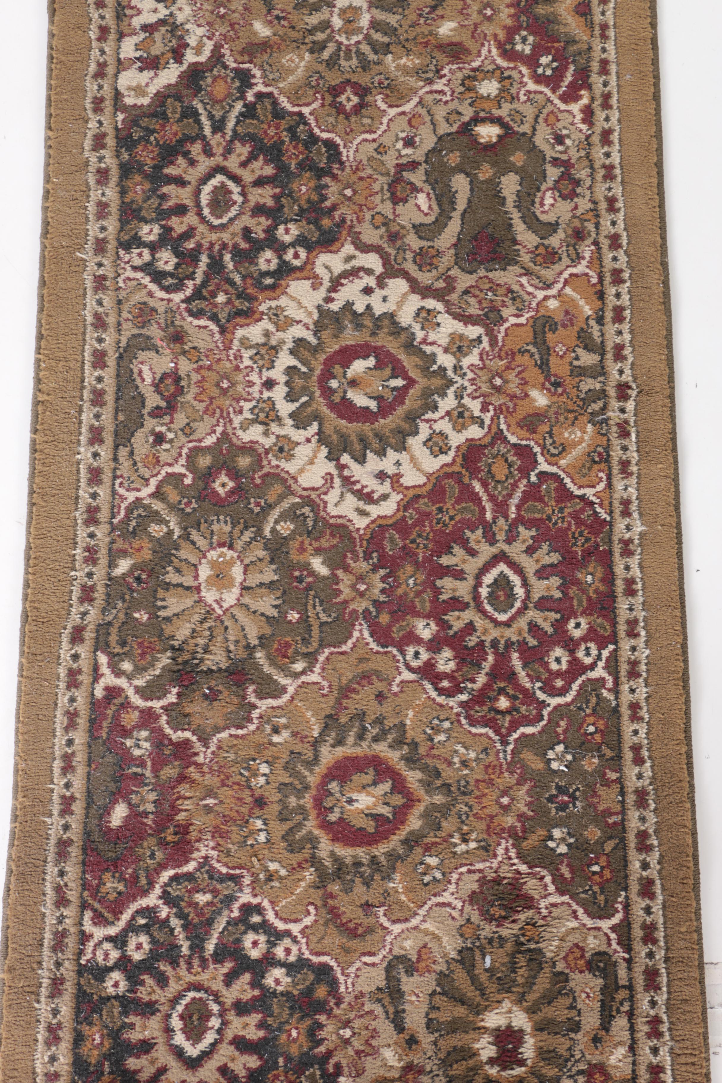 Power-Loomed Palmette-Lattice Carpet Runner