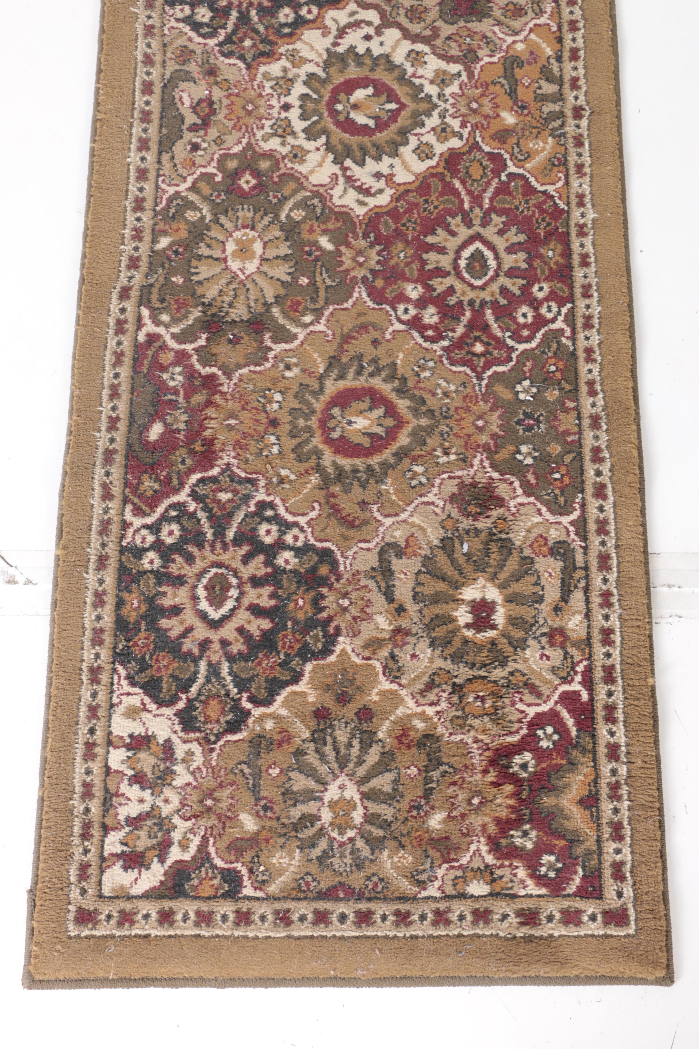 Power-Loomed Palmette-Lattice Carpet Runner