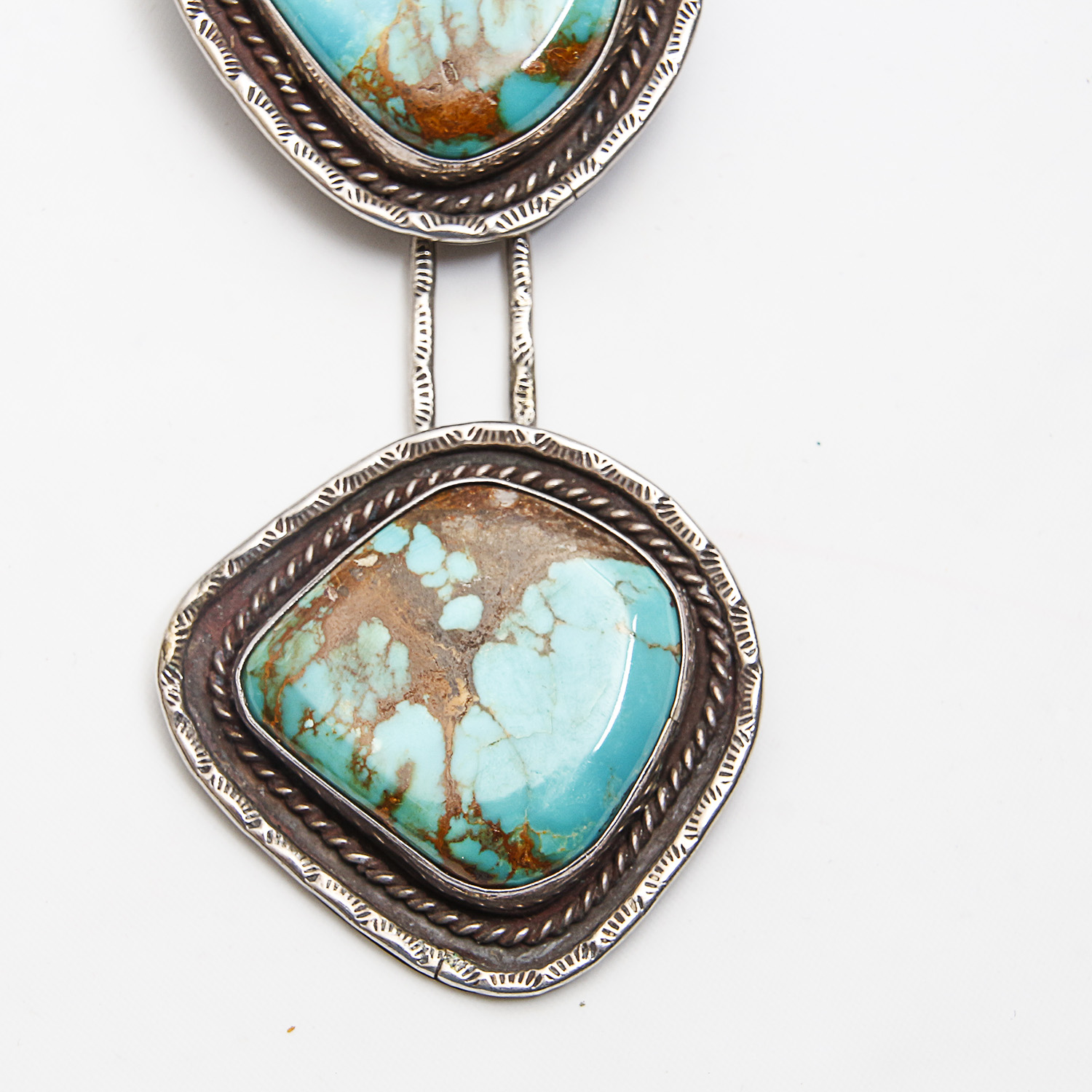 Native American Style Turquoise Sterling Silver Station Necklace