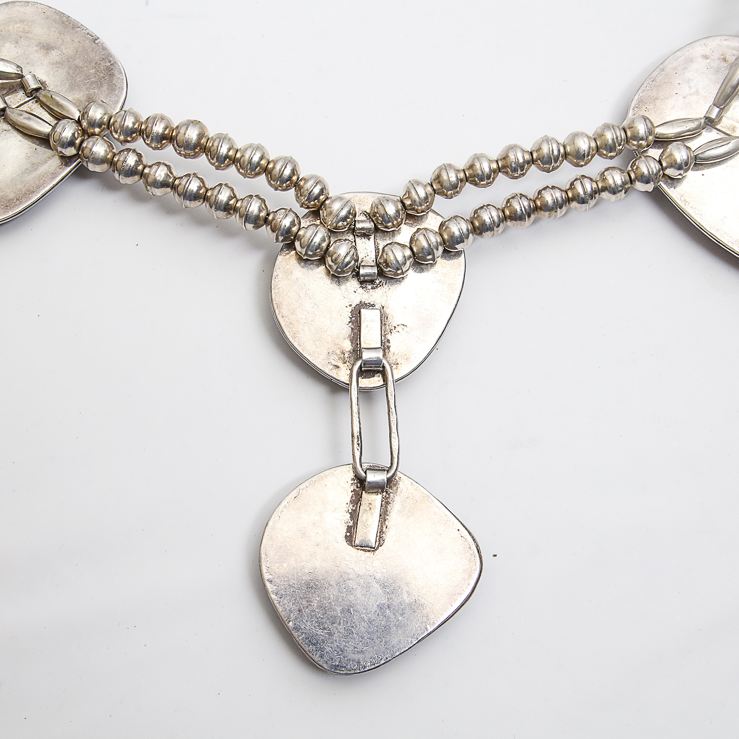 Native American Style Turquoise Sterling Silver Station Necklace