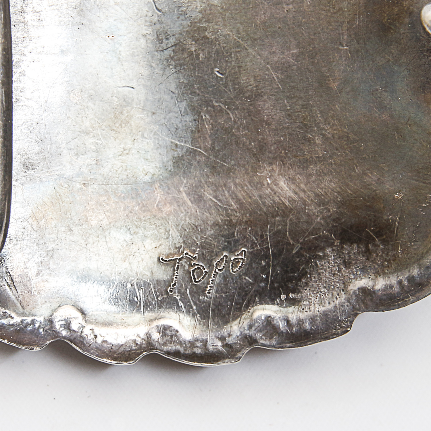 Signed "Topo" Heavy Sterling Turquoise and Coral Belt Buckle