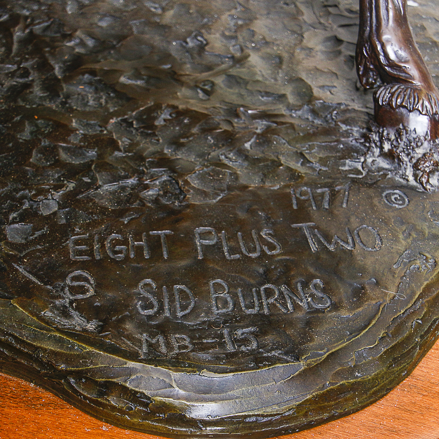 Sid Burns 1977 Bronze Sculpture "Eight Plus Two"