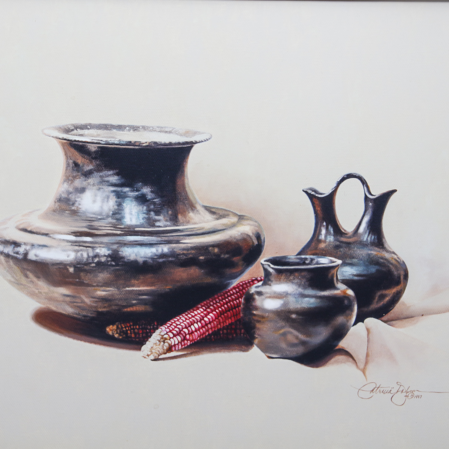 Patricia Dobson Original Oil on Canvas "Blackware C. 1891-1930"