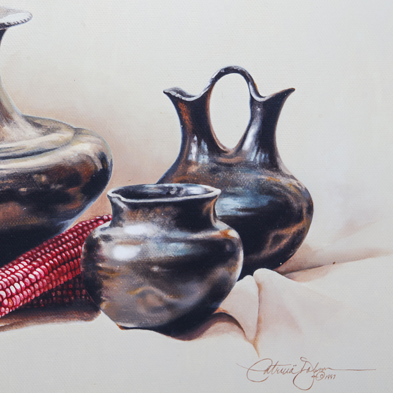 Patricia Dobson Original Oil on Canvas "Blackware C. 1891-1930"