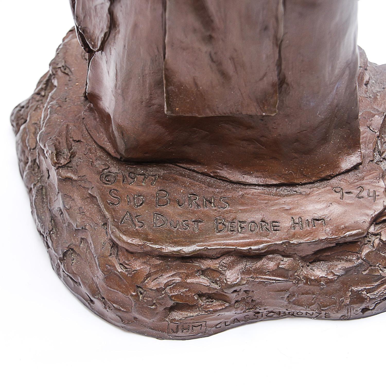 Sid Burns 1977 Bronze Sculpture "As Dust Before Him"