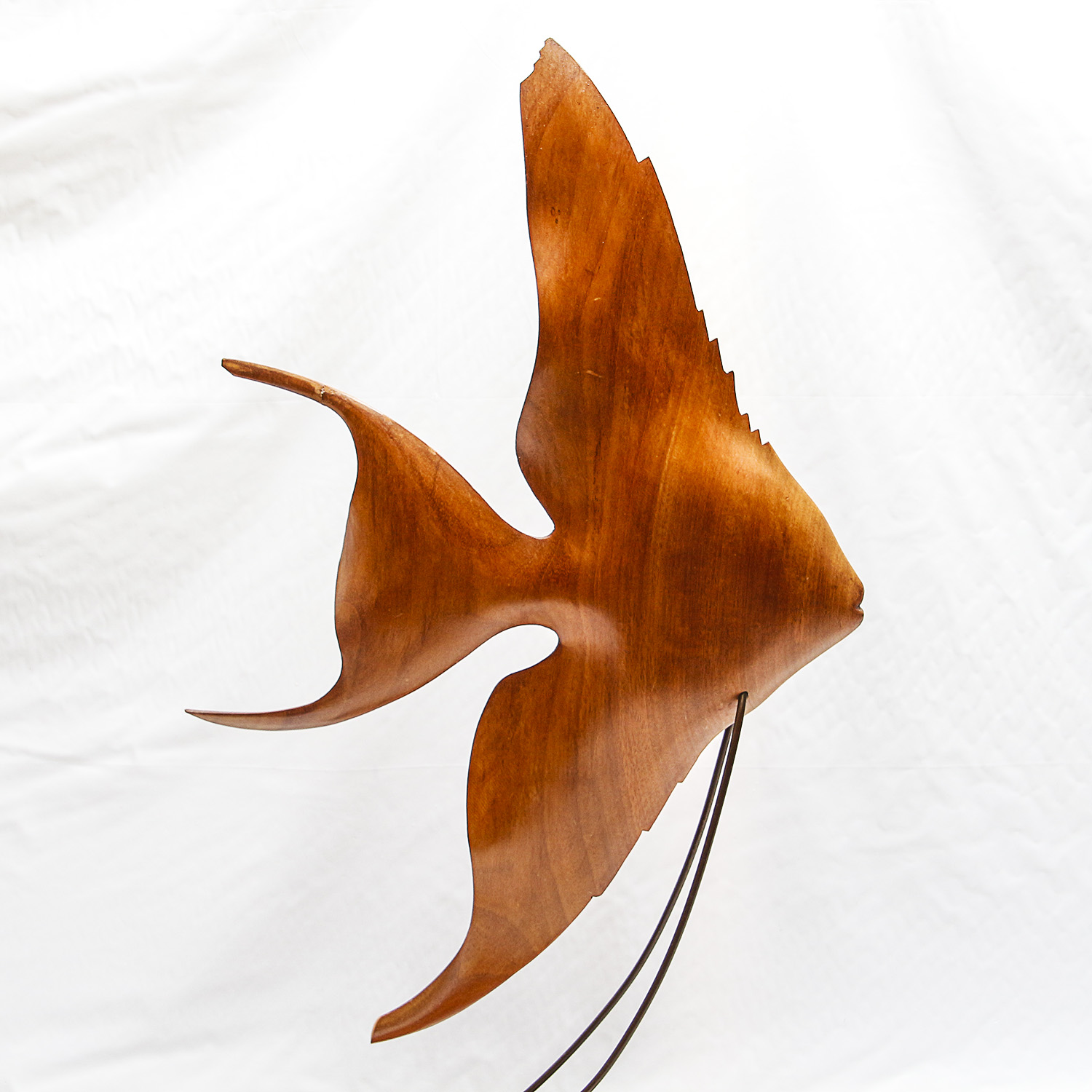 Wooden Angelfish Sculpture