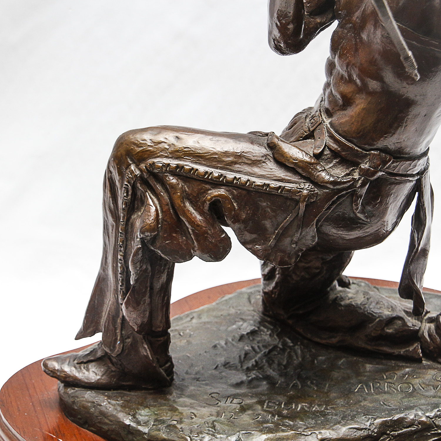 Sid Burns 1972 Bronze Sculpture "Last Arrow"