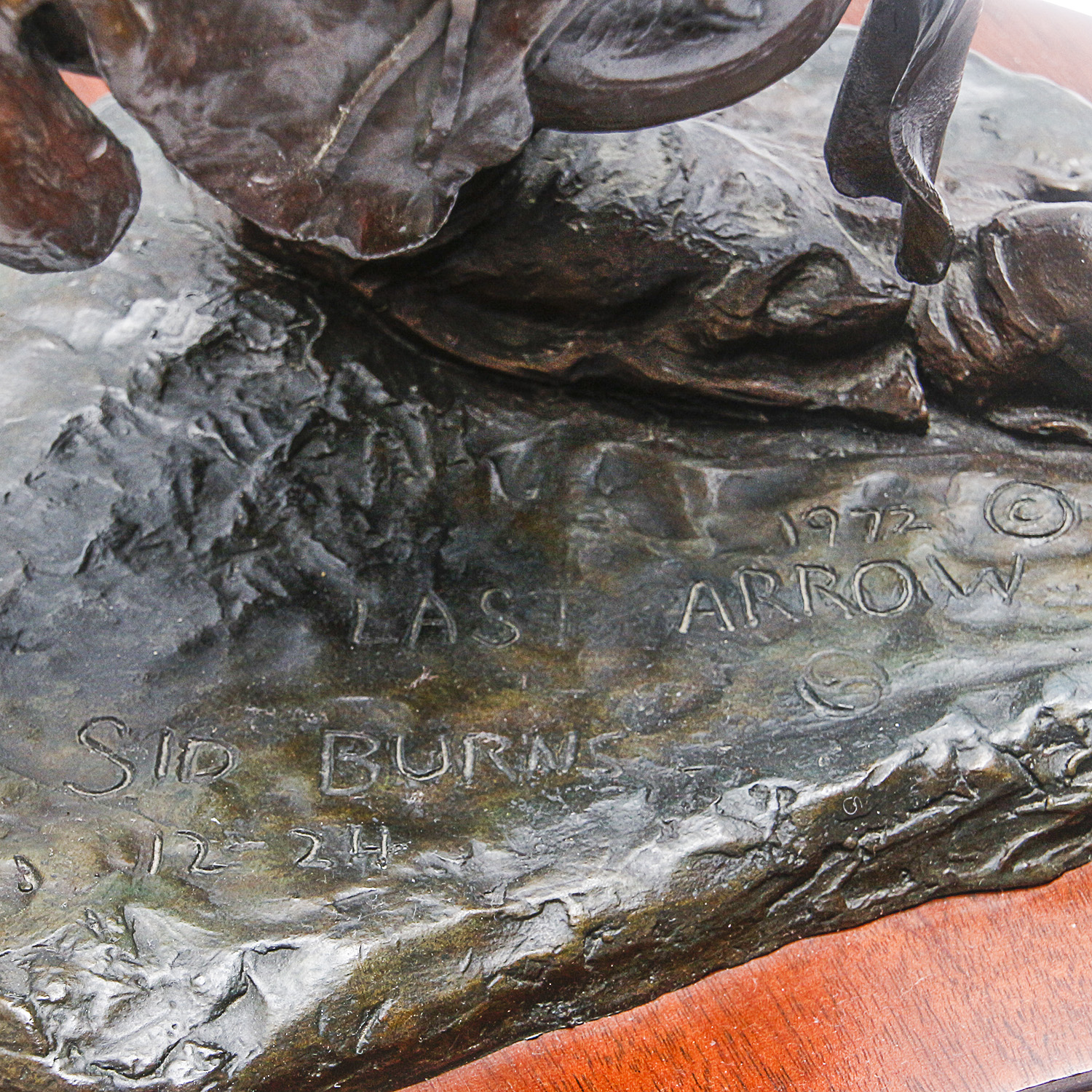 Sid Burns 1972 Bronze Sculpture "Last Arrow"