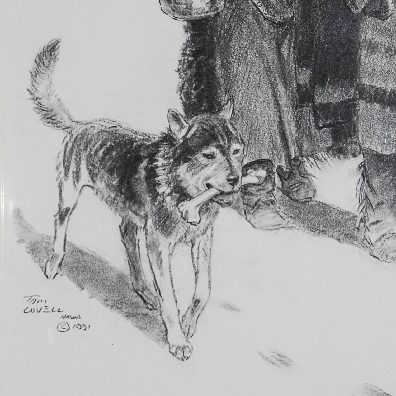 Tom Lovell Charcoal on Paper "Trade Goods - Fort Union"