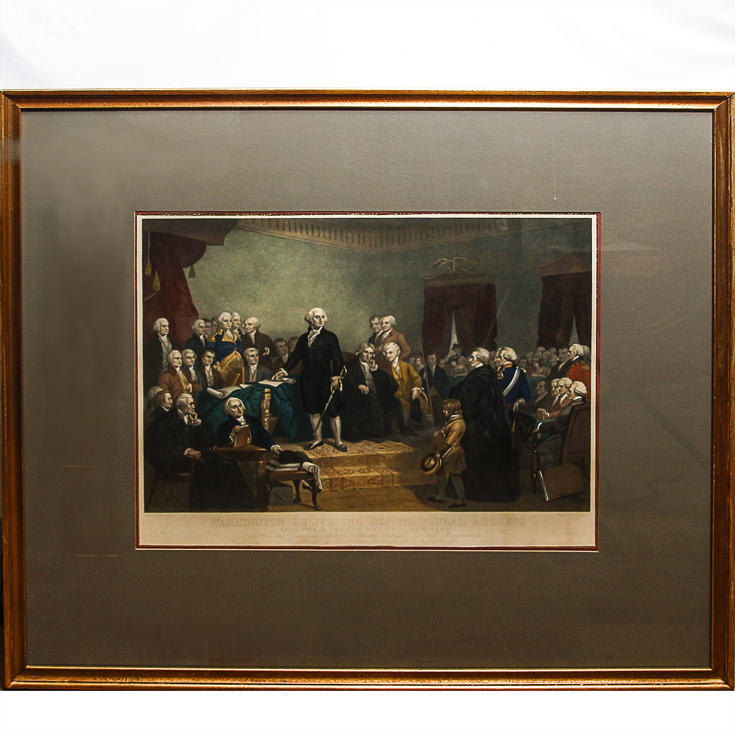 Engraving "Washington Delivering His Inaugural Address"