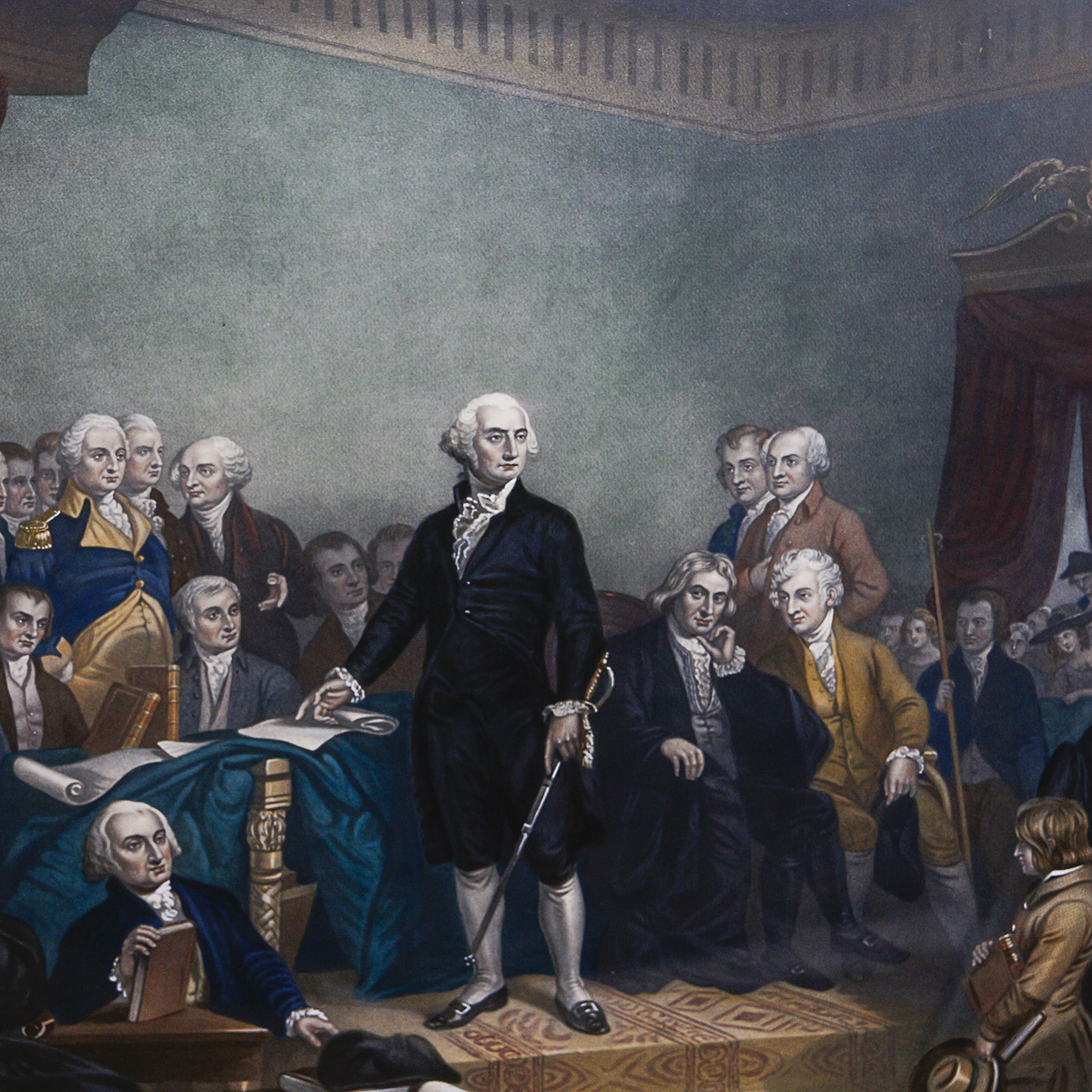 Engraving "Washington Delivering His Inaugural Address"