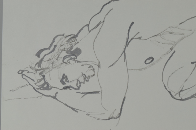 Original Tuska Ink Drawing on Paper of a Male Figure