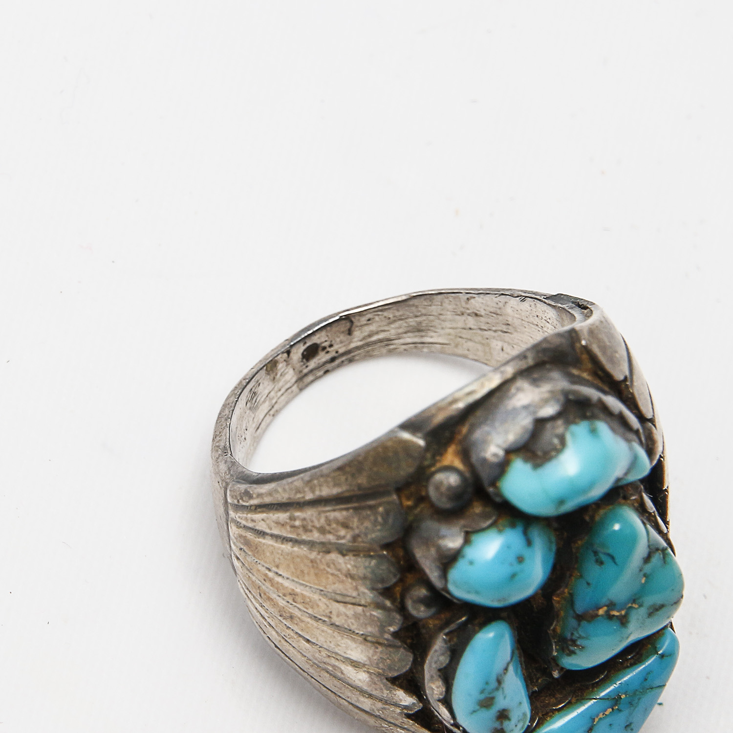 Assorted Native American Style Sterling Silver Turquoise Rins