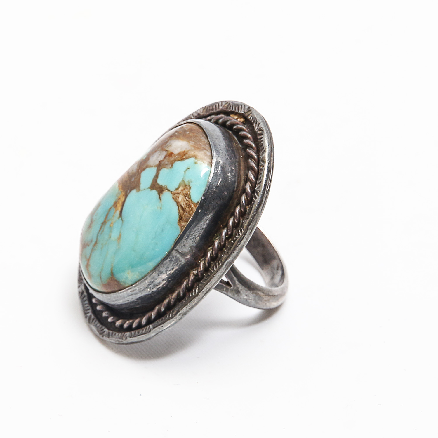 Assorted Native American Style Sterling Silver Turquoise Rins