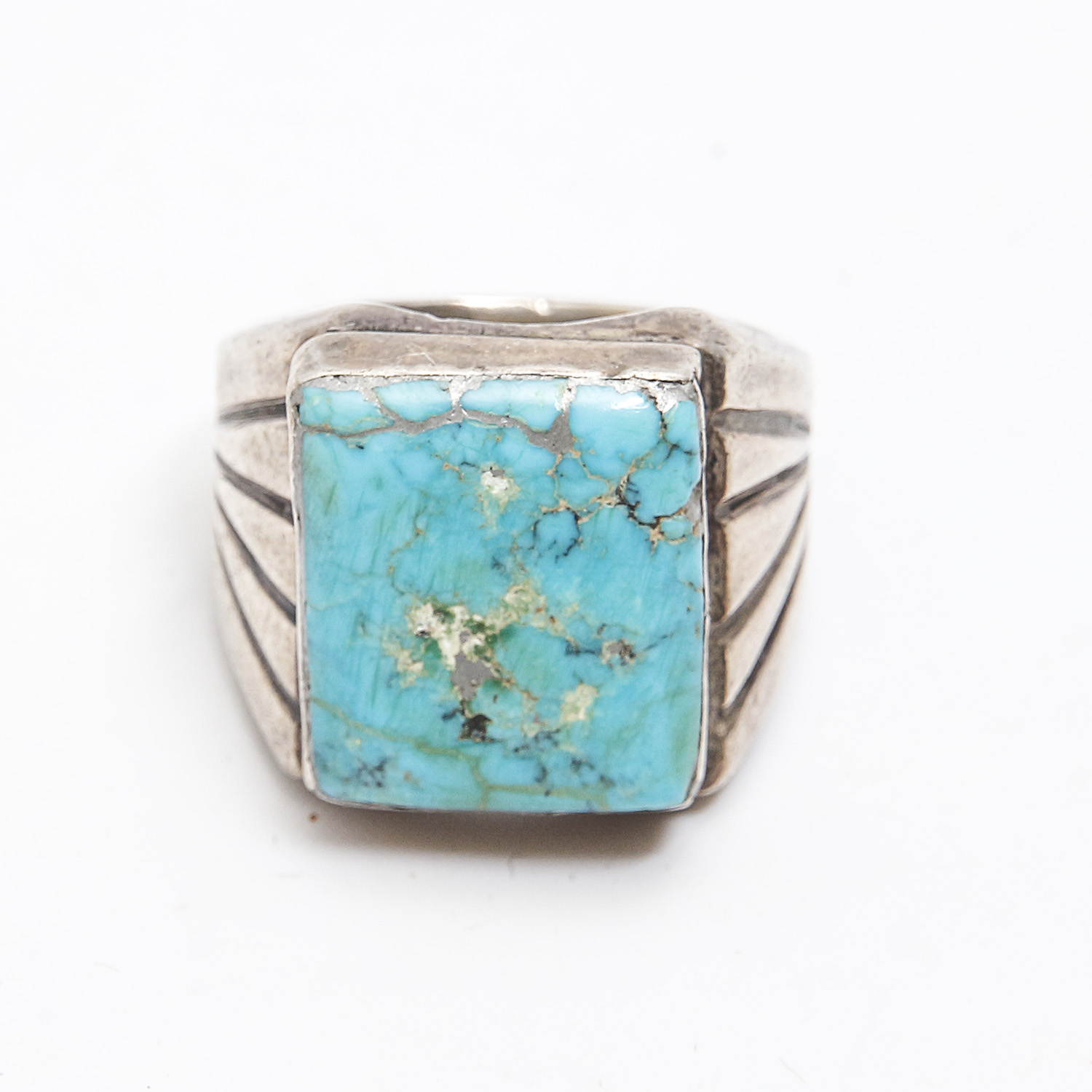 Assorted Native American Style Sterling Silver Turquoise Rins