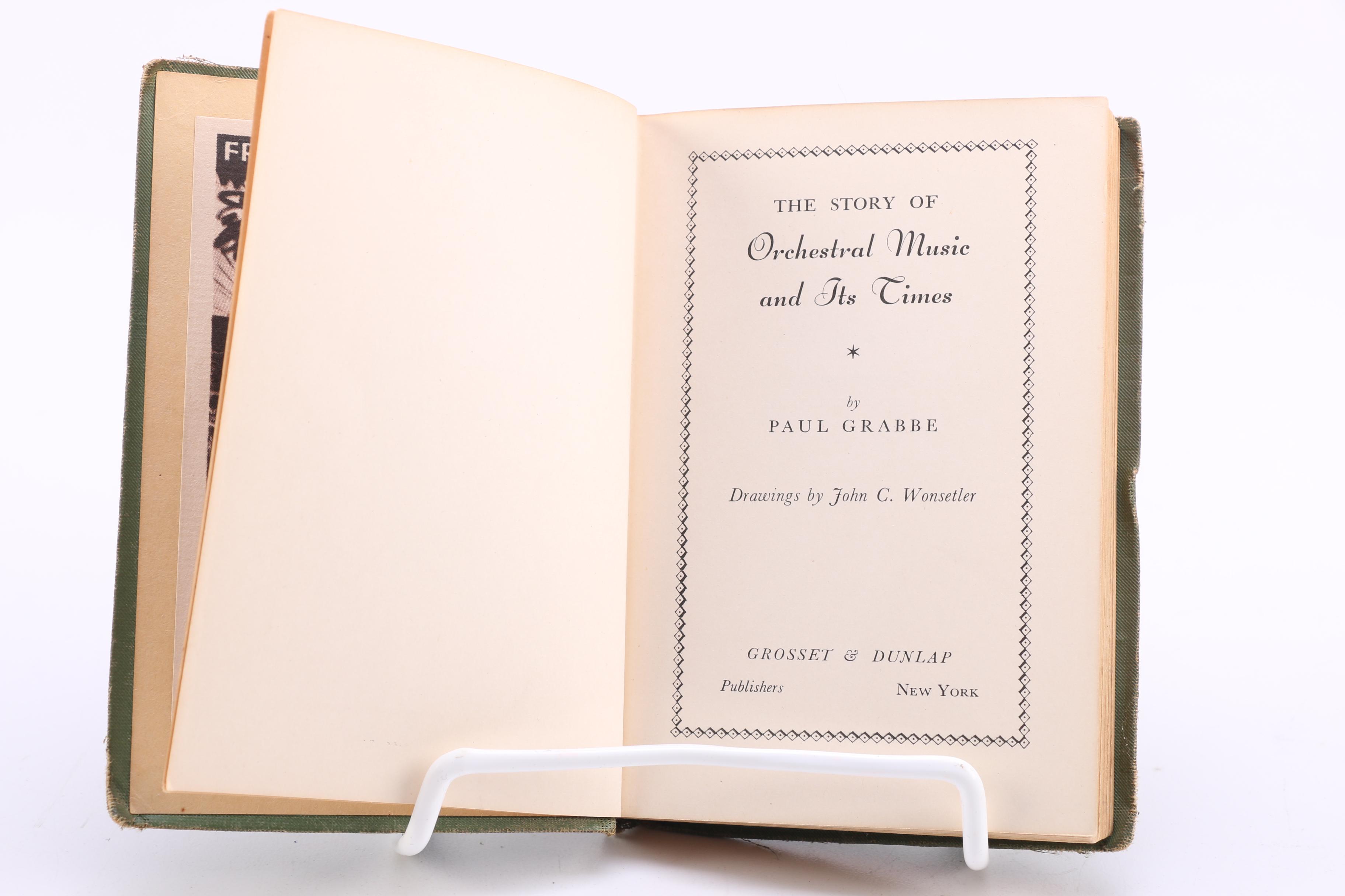 Music Books including "The Story of One Hundred Symphonic Favorites" by Paul Grabbe