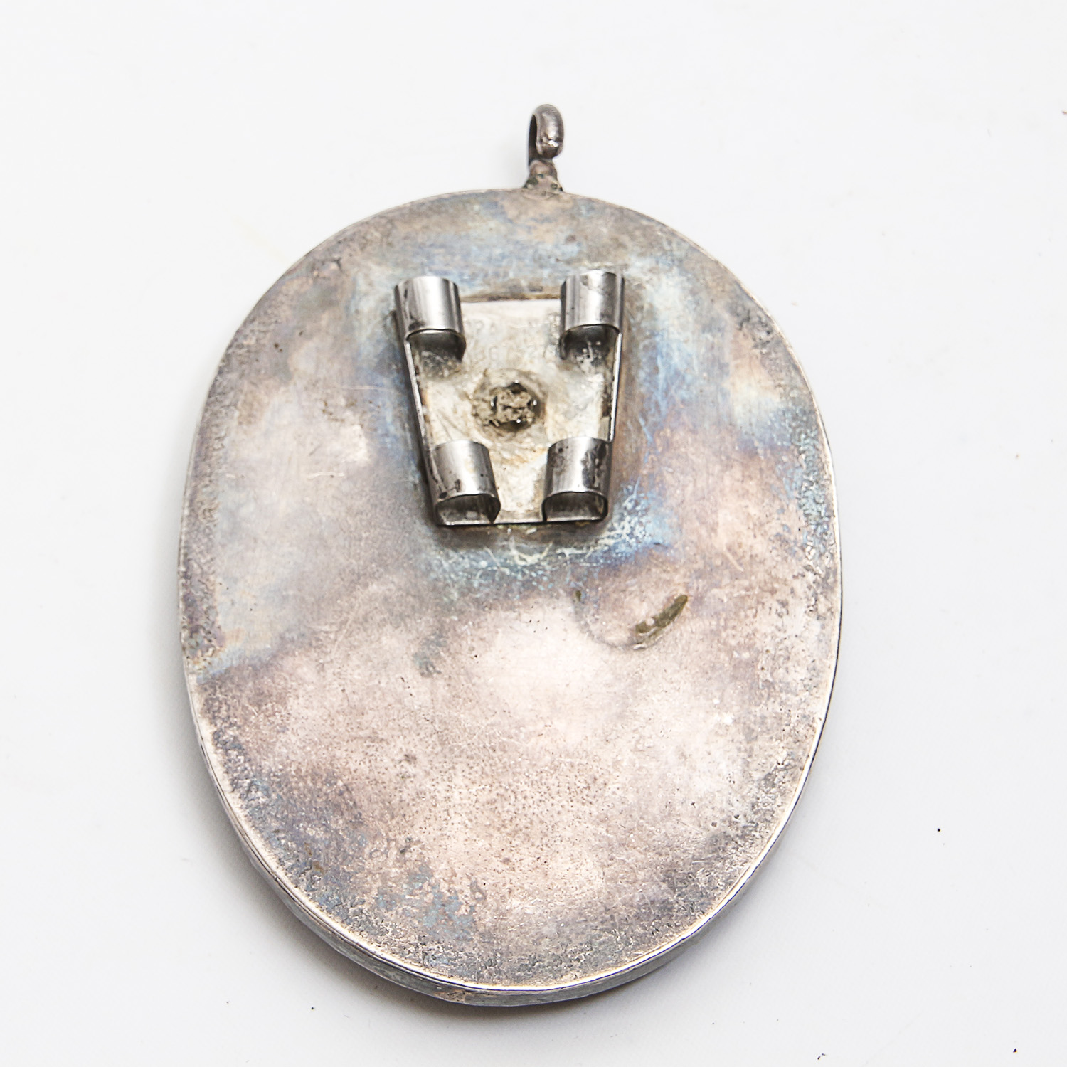 Large Sterling Silver Pendant with Dyed Howlite Cabochons