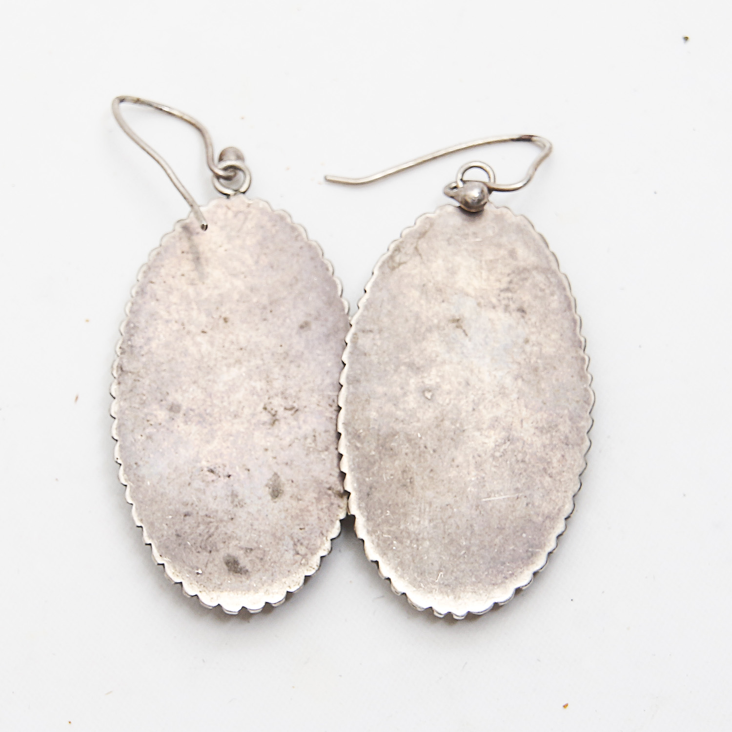 Sterling Silver Shadowbox and George and Grace Nakai 800 Silver Storyteller Earrings With Faux Turquoise