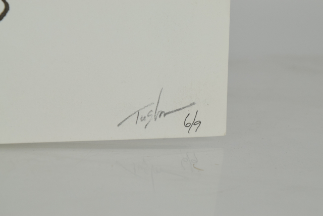 Original Tuska Ink Drawing on Paper of a Female Figure