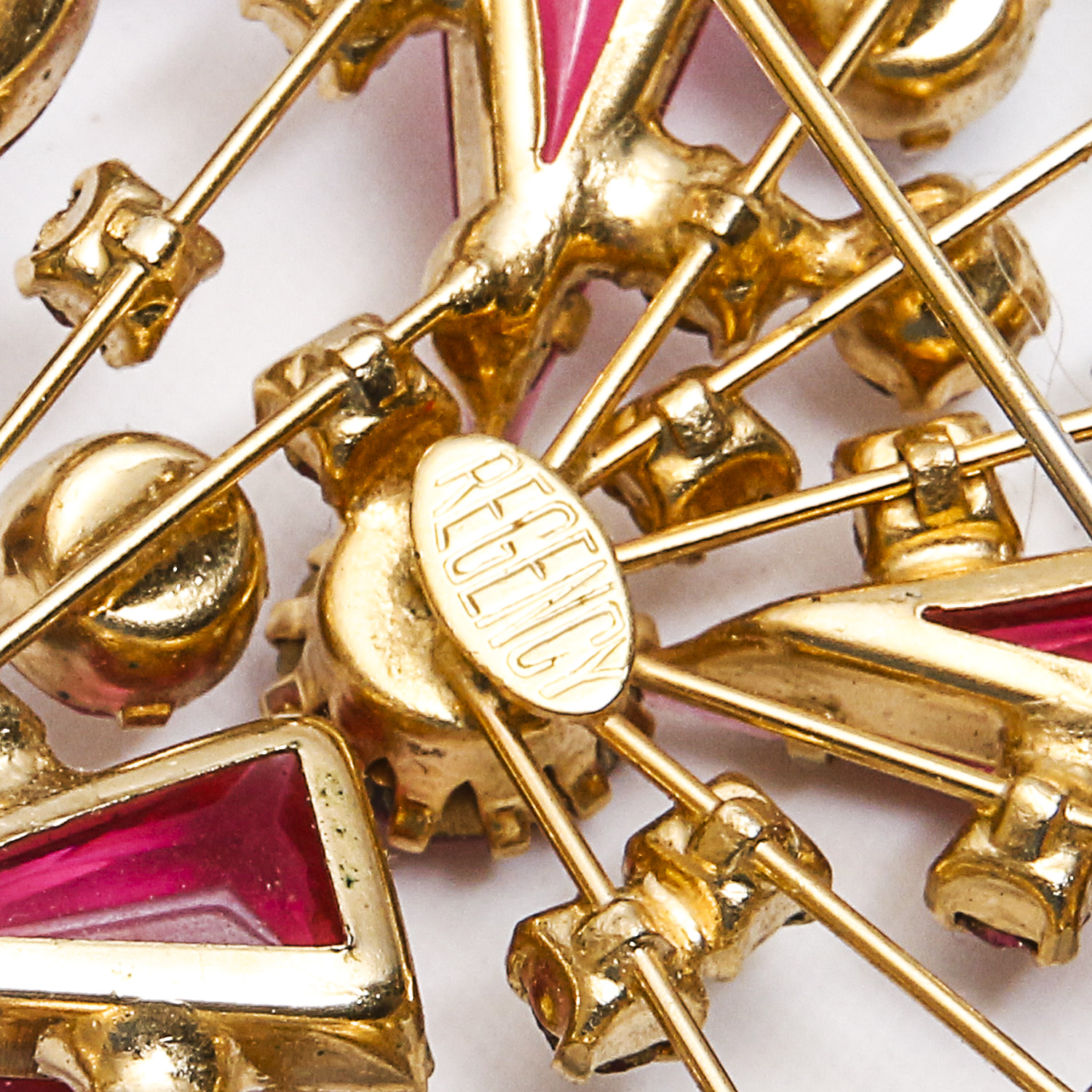 Vintage Regency Costume Brooch and Earrings