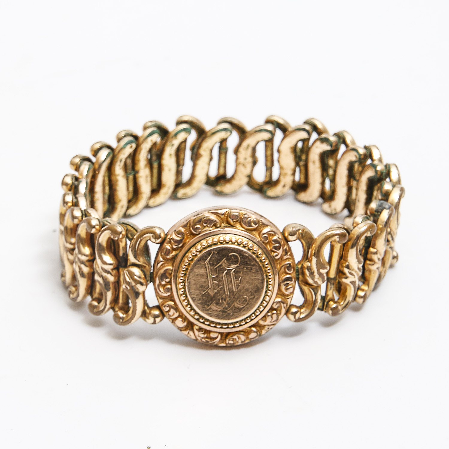 Pair of Victorian Sweetheart Flexible Link Bracelets