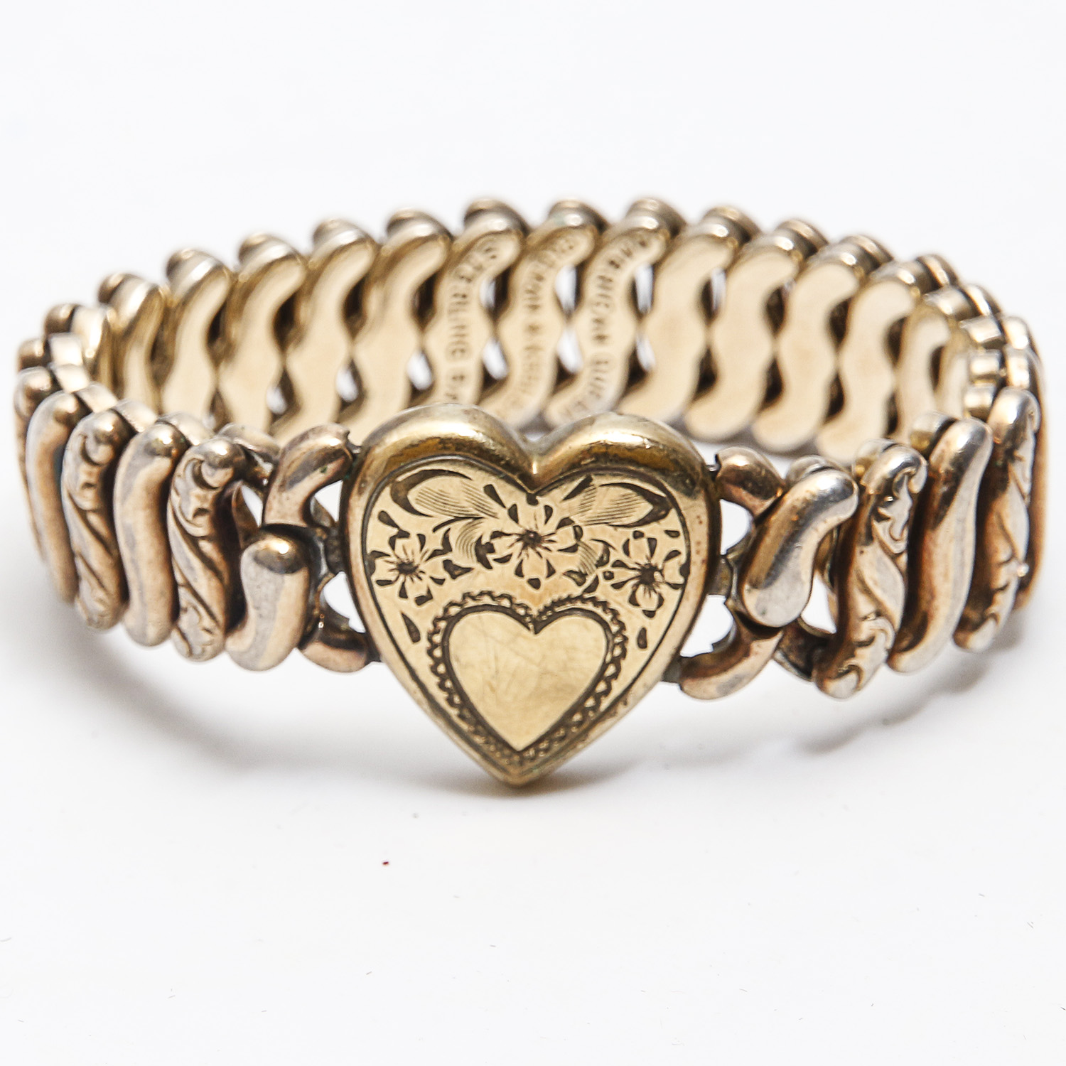 Pair of Victorian Sweetheart Flexible Link Bracelets