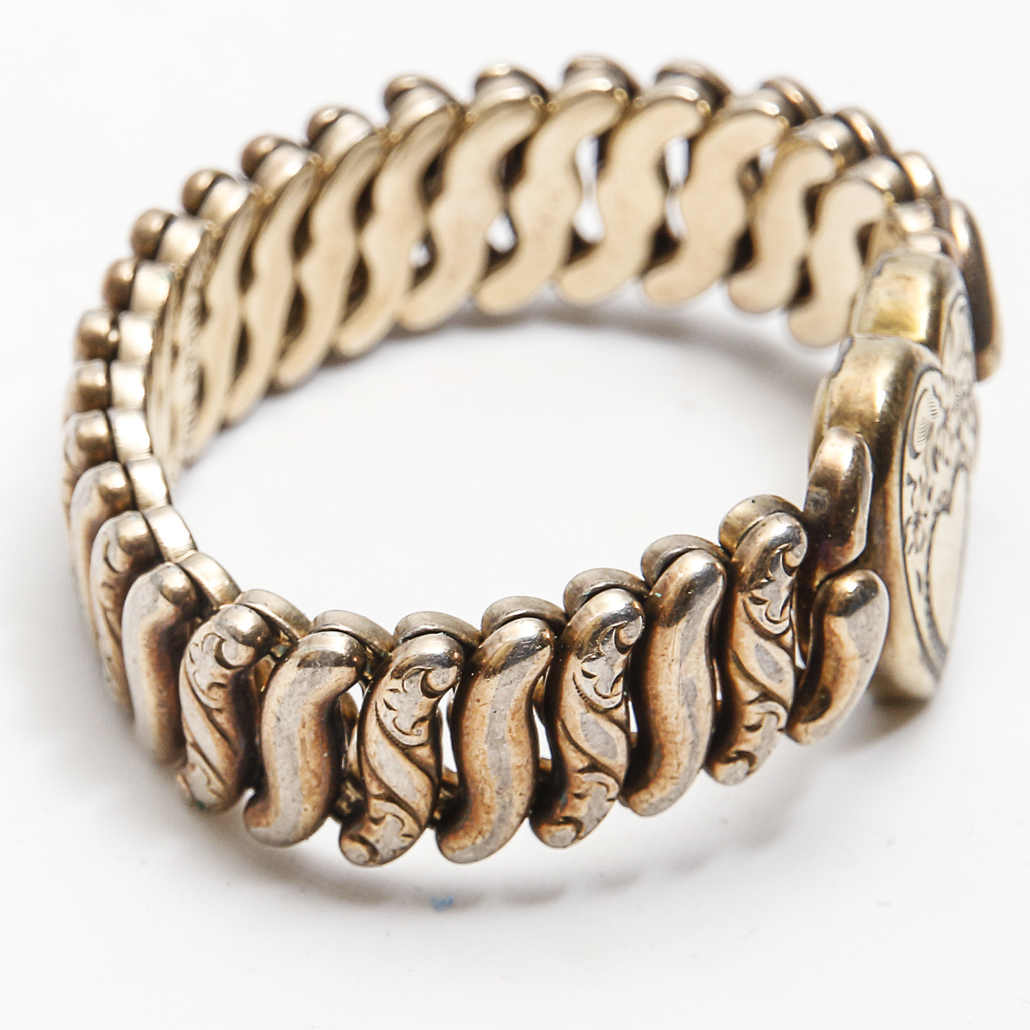 Pair of Victorian Sweetheart Flexible Link Bracelets