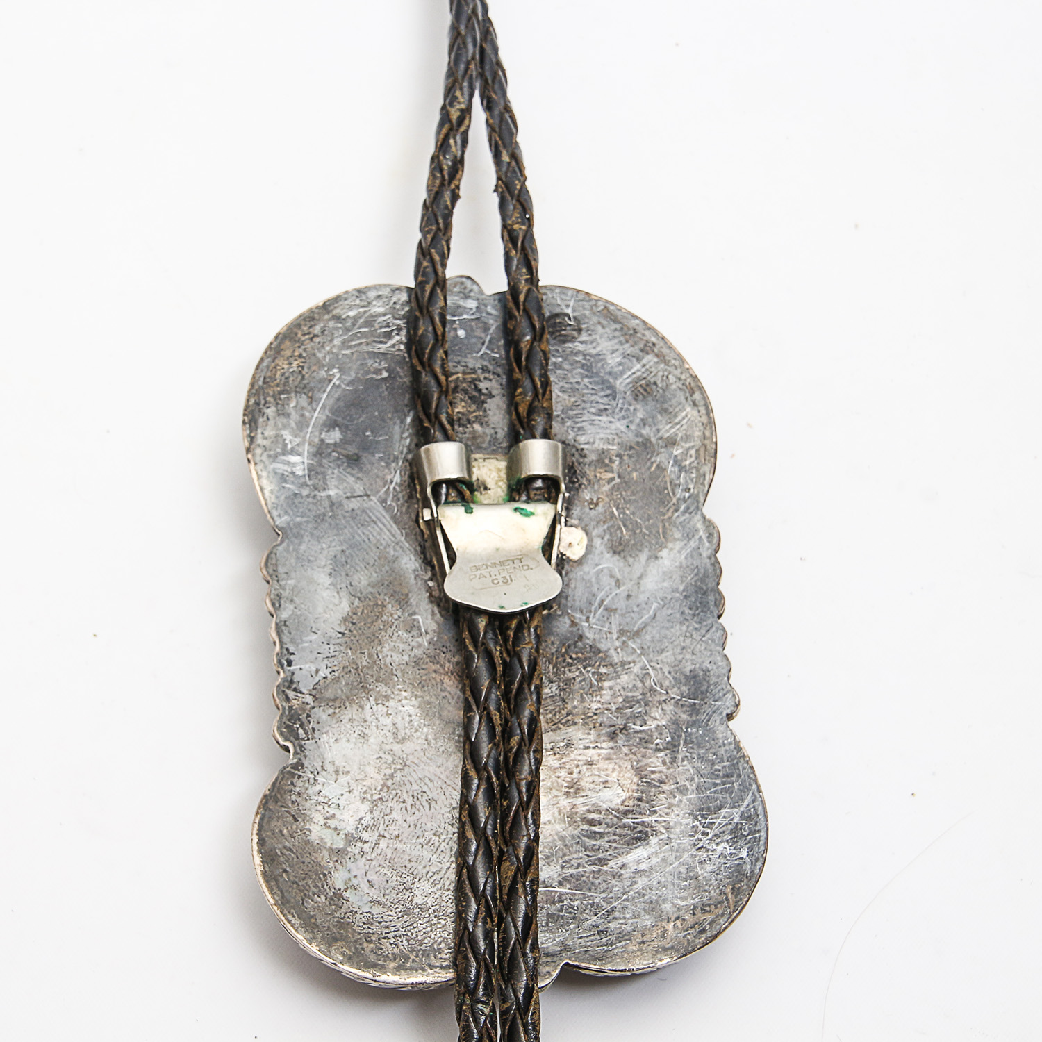 Vintage Navajo Style Sterling Silver Turquois Bolo Tie