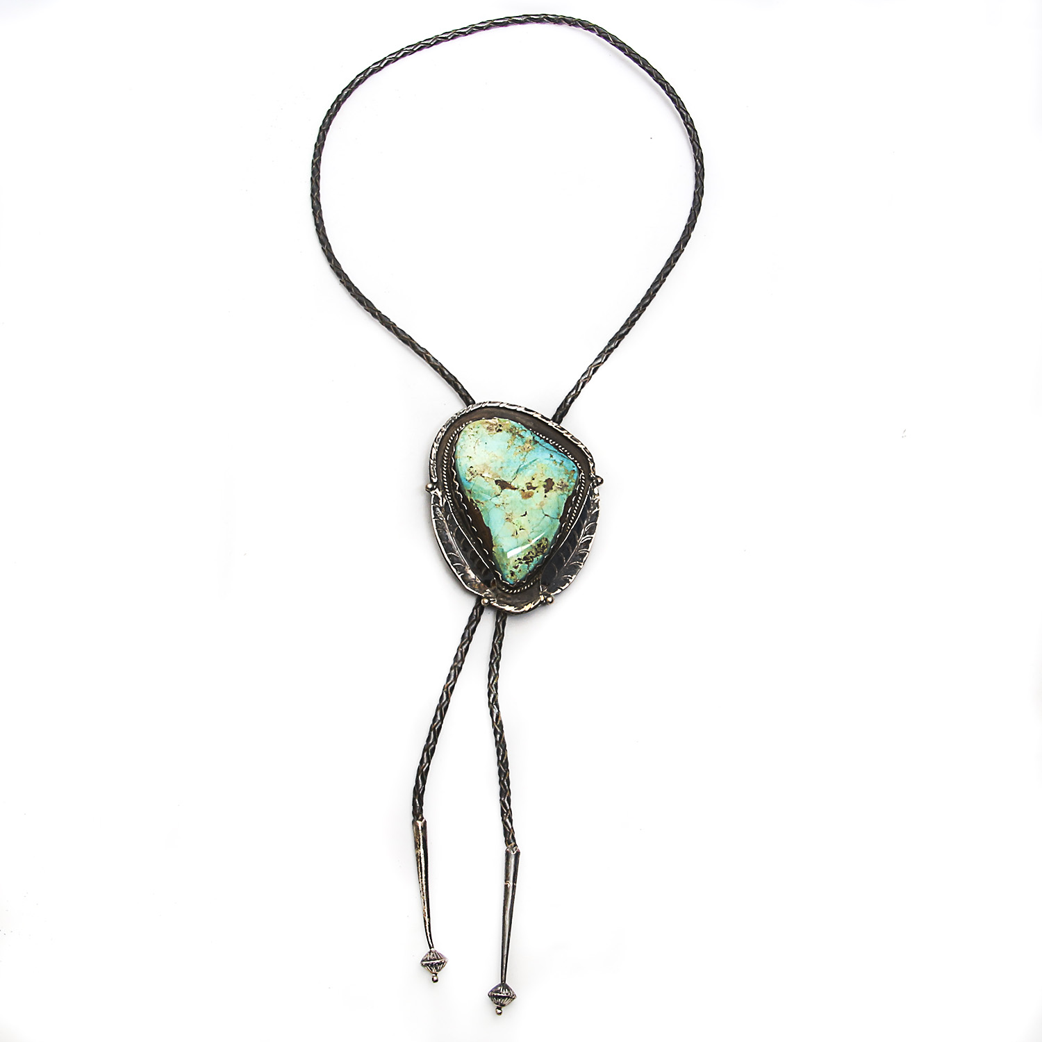 Vintage Navajo Style Sterling Silver Howlite Bolo Tie