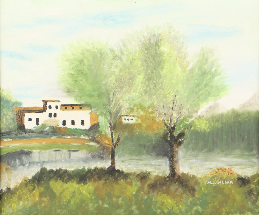 Harry J. Gildar Oil Painting on Canvas Board Landscape