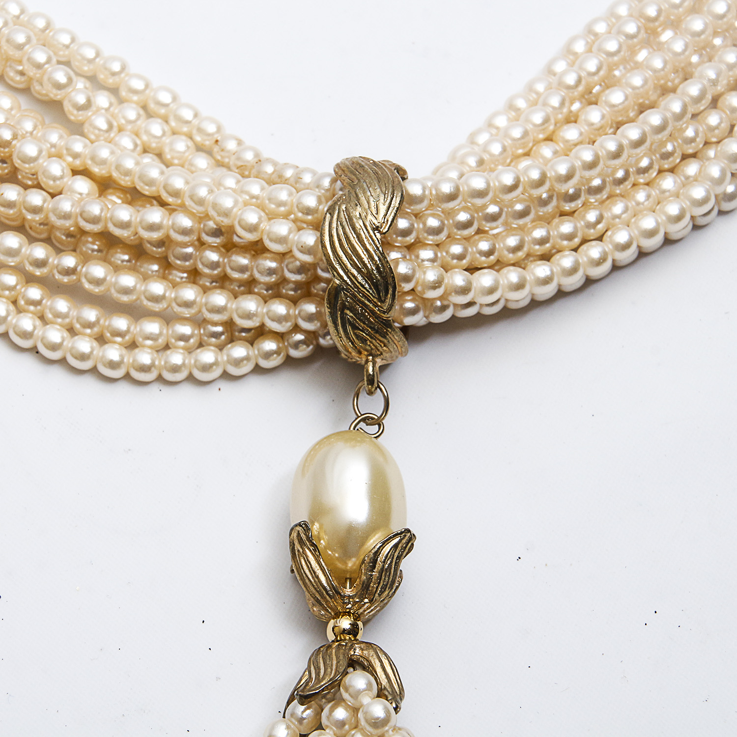 Vintage Carol Dauplaise Costume Pearl Necklace and Earrings Set