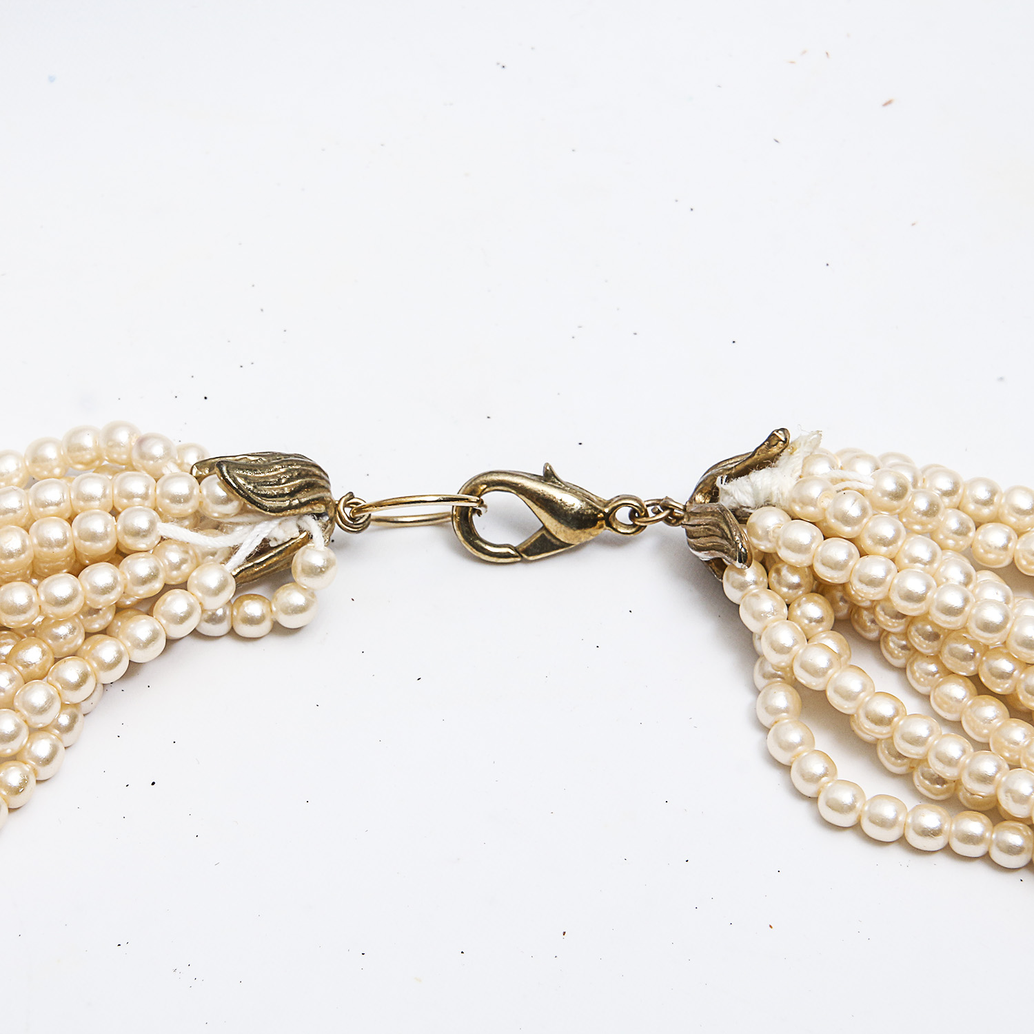 Vintage Carol Dauplaise Costume Pearl Necklace and Earrings Set