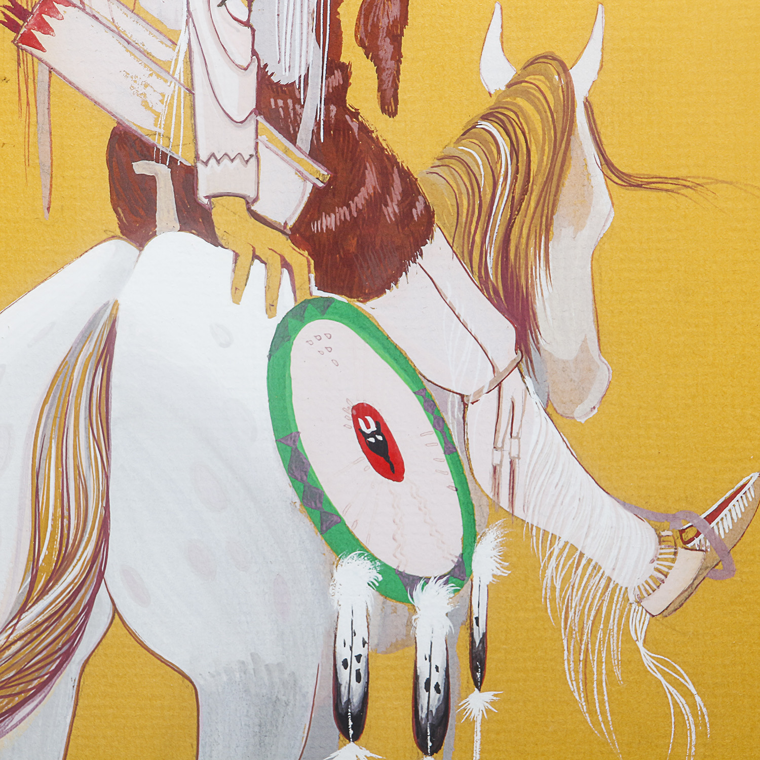 "Gray Foot" Original Gouache on Paper