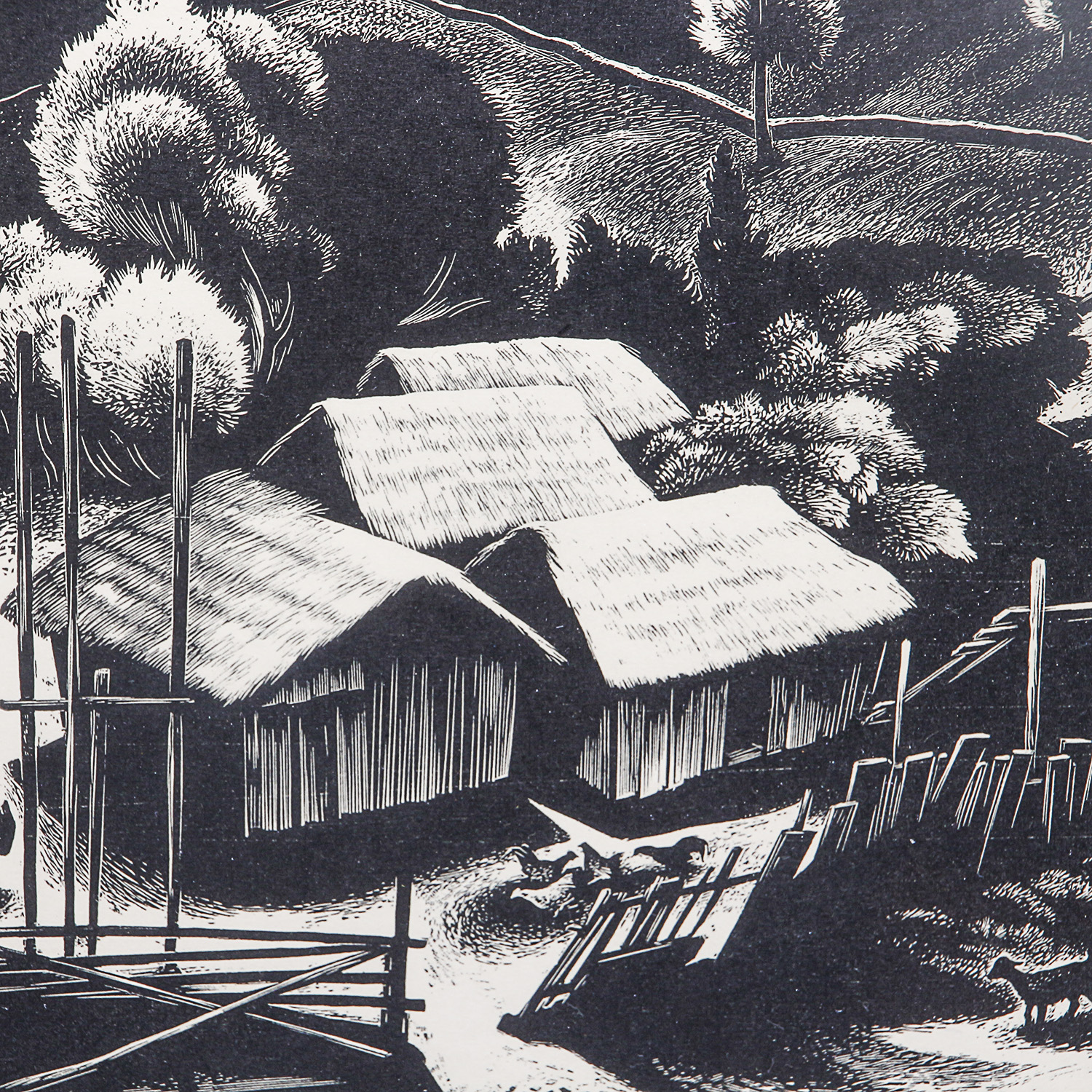 Lynd Ward Original Woodblock Print "Corral: Tres Cumbres"