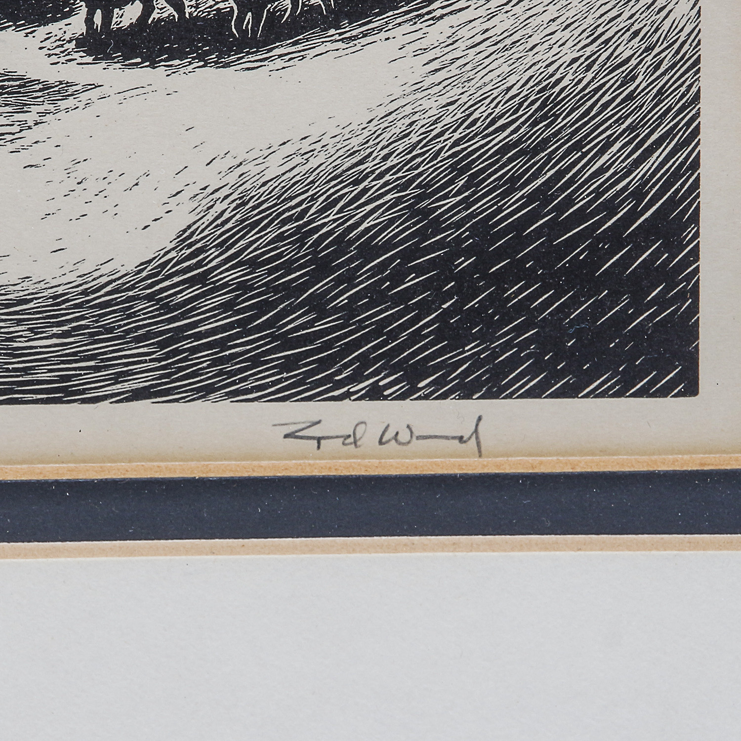 Lynd Ward Original Woodblock Print "Corral: Tres Cumbres"