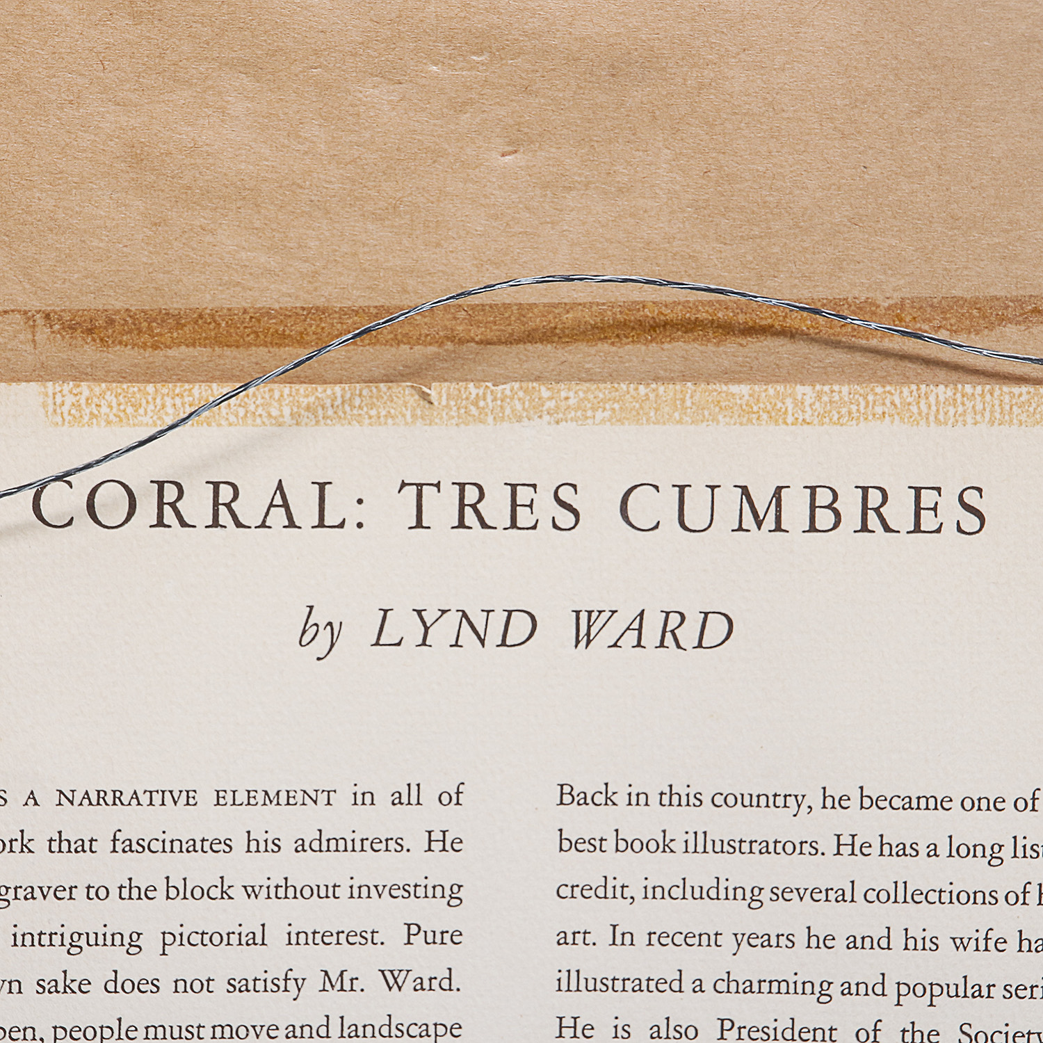 Lynd Ward Original Woodblock Print "Corral: Tres Cumbres"