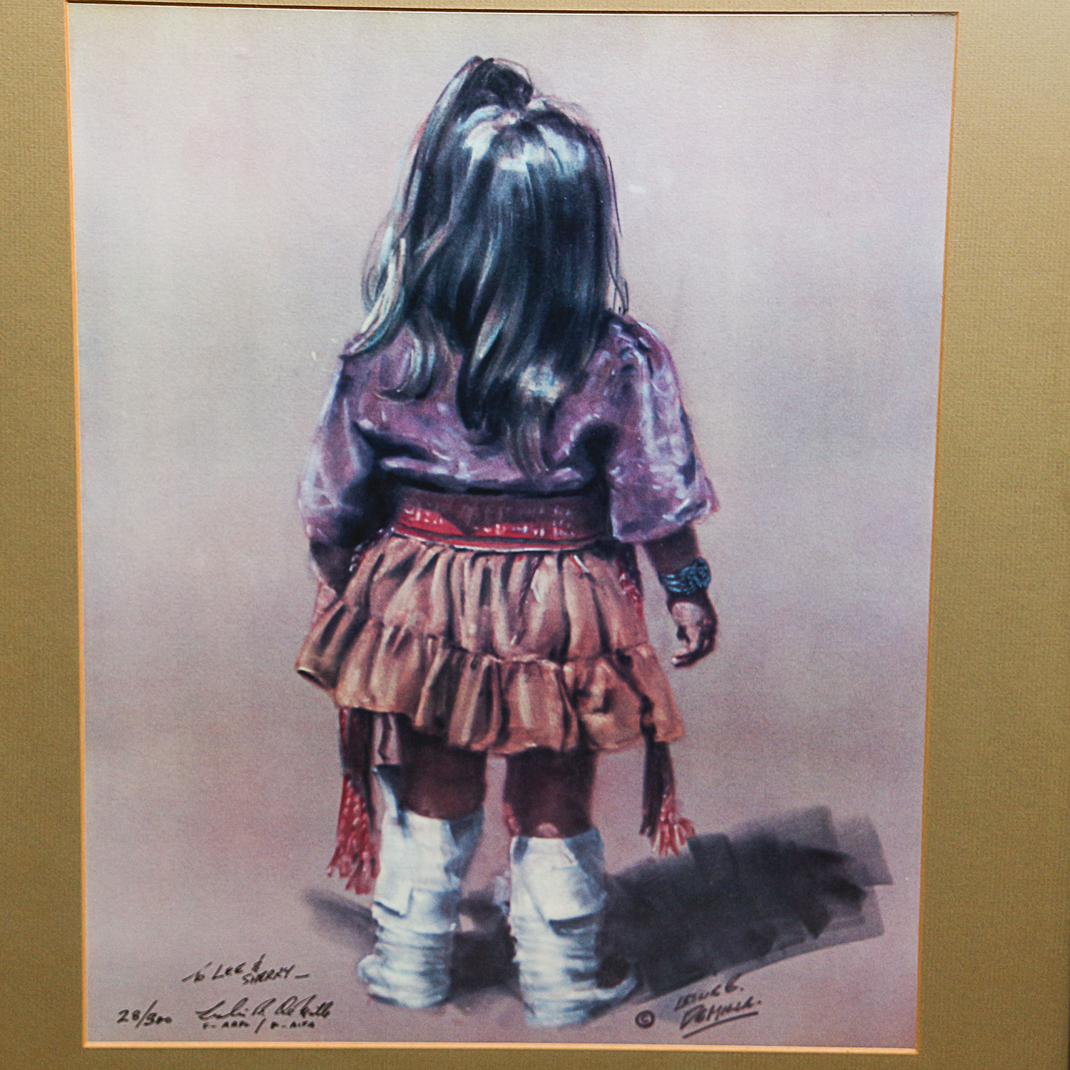Offset Lithograph Print of American Indian Girl After Leslie B. DeMille