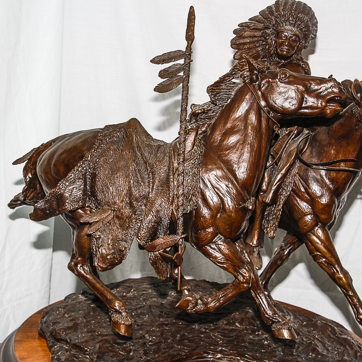 Sid Burns 1976 Bronze Sculpture "War Pony"