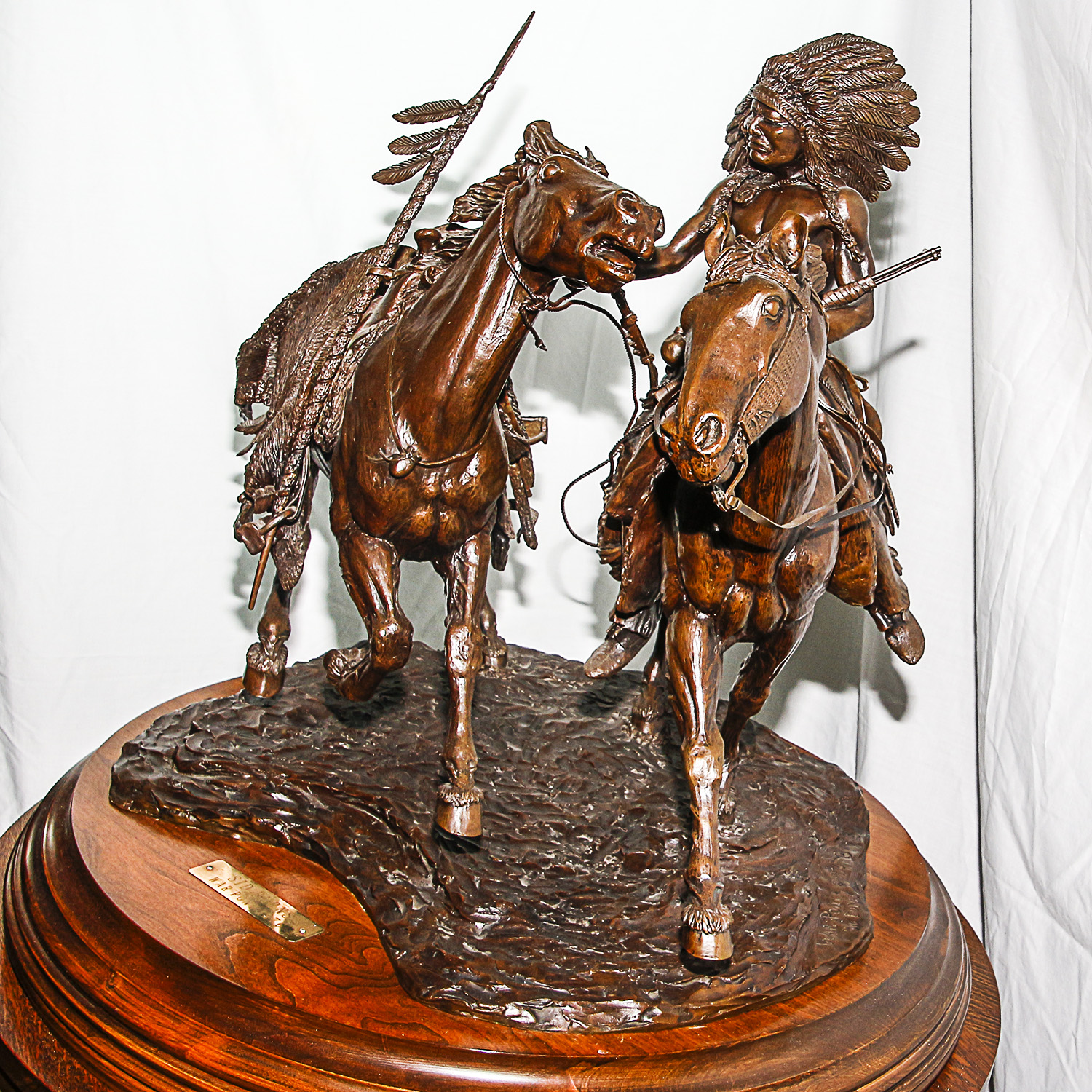 Sid Burns 1976 Bronze Sculpture "War Pony"
