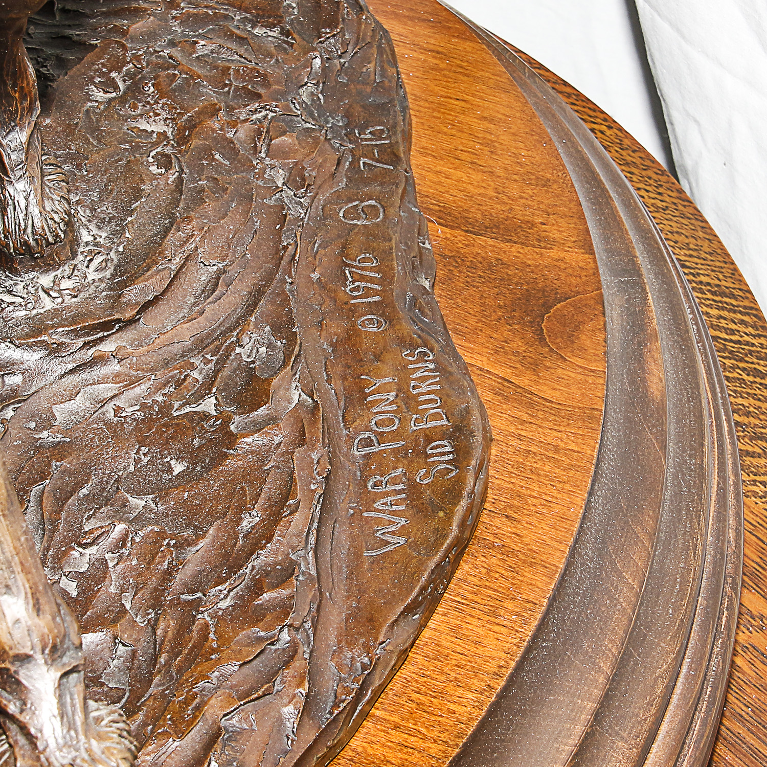 Sid Burns 1976 Bronze Sculpture "War Pony"